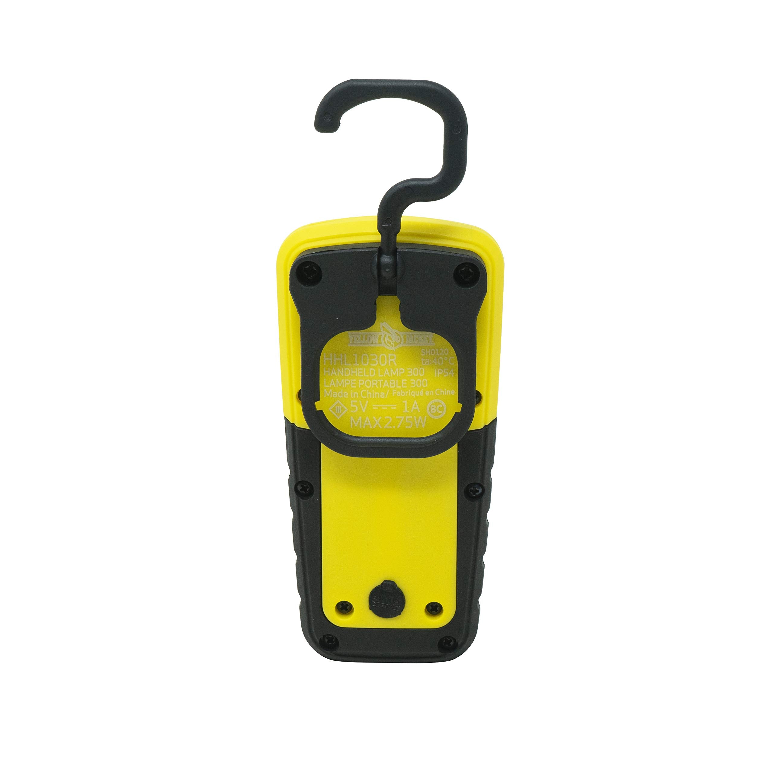 Yellow Jacket 300 Lumen Led Rechargeable Handheld Task Light With Magnetic Base And Hang Hook