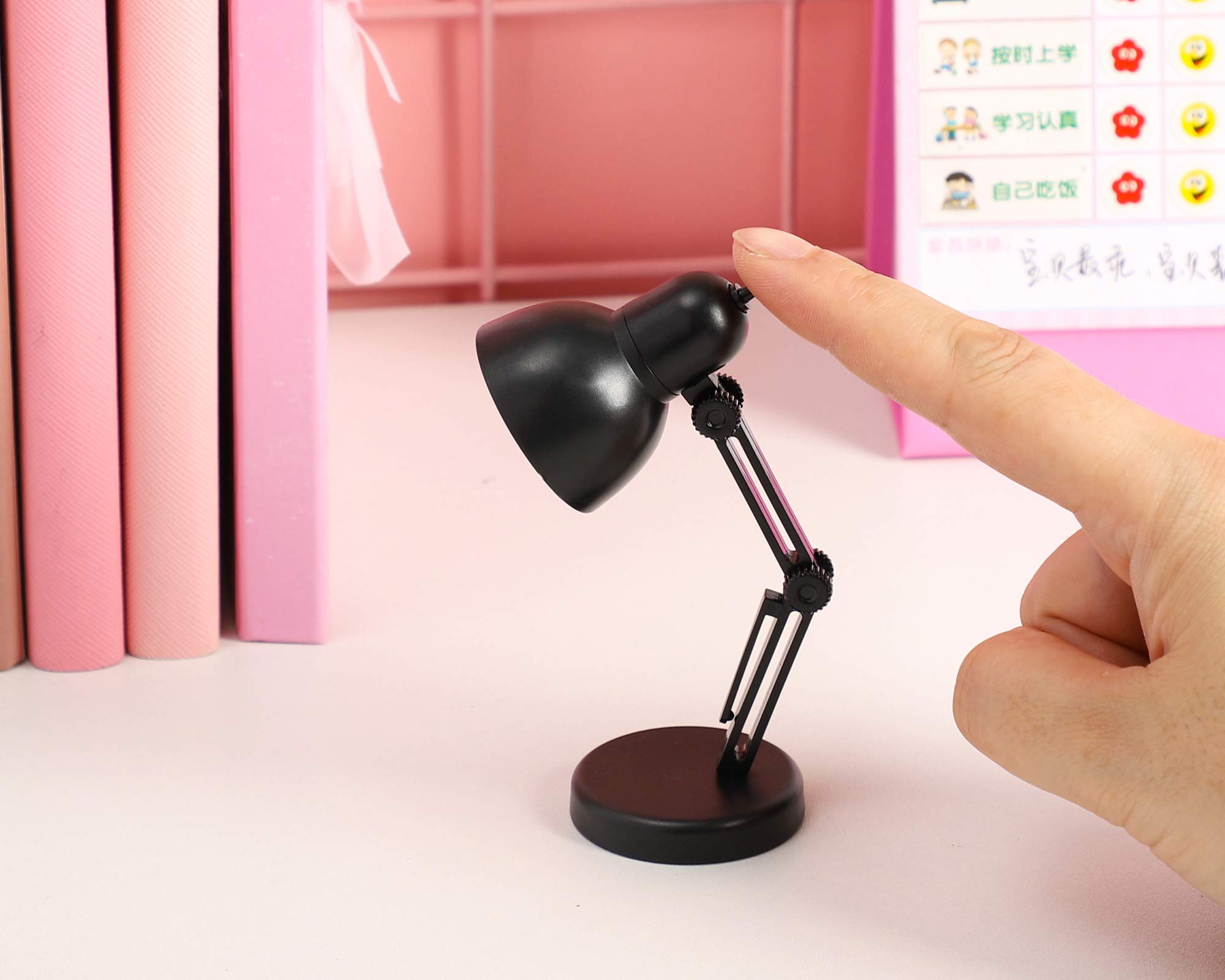 Omeet 2 Pack Led Mini Table Lamp Fold-Able Night Reading Book Lamps For Home Room Computer Night Lights Eye Protections, For Night Study Travel Portable - Ld02 Black