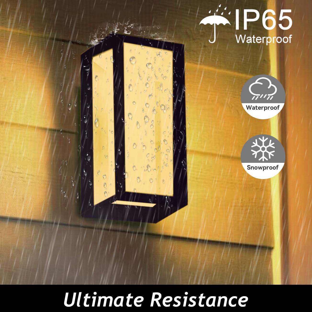 Rosykite 18W Led Outdoor Wall Lights 2-Pack, Waterproof Tunable White, Modern Rectangle-Cct Fixtures