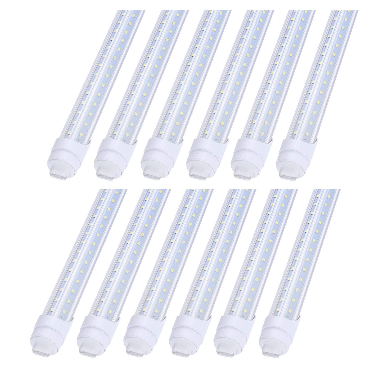 R17D Rotatable Ho Base V Shaped 65W 8 Foot Led Lulbs Double Row,Need Bypass Ballast,Replace 150W Fluorescent Shop Lights Dual-En