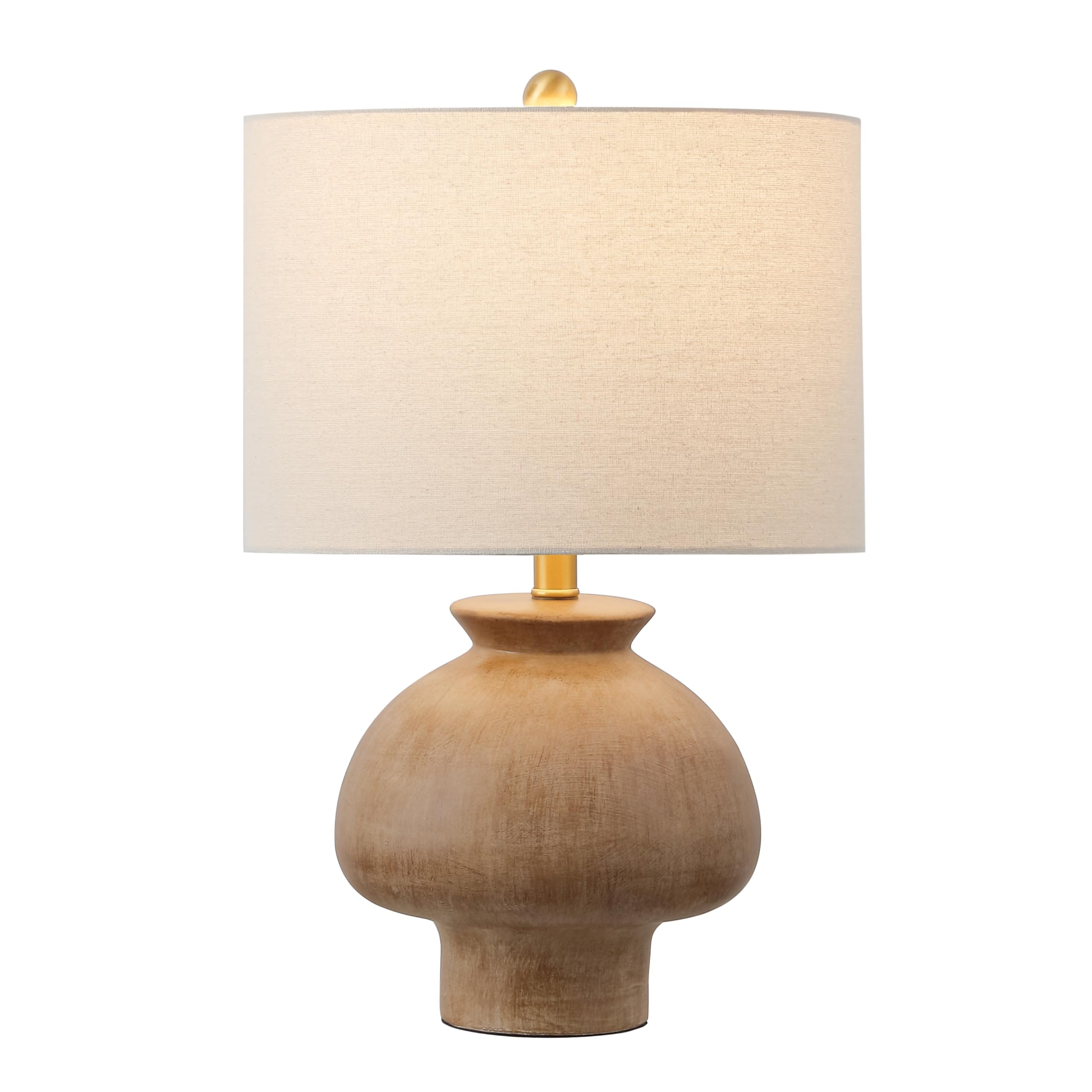 SAFAVIEH Lighting Collection Noam Light Brown Ceramic 23-inch Table Lamp (LED Bulb Included)