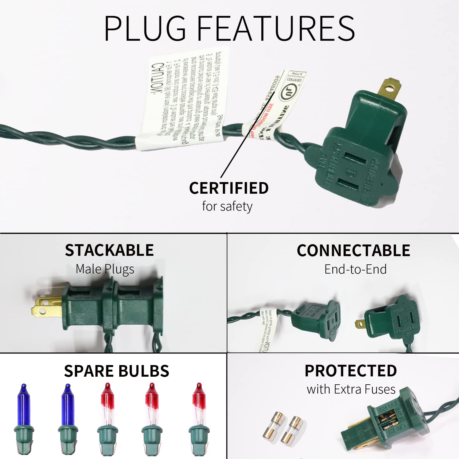 Justpro 300Lights(2*150L) Blue Extra-Bright With End Connectors Christmas Decorative Lights 19.44M Ul Certified Mini String Ligh