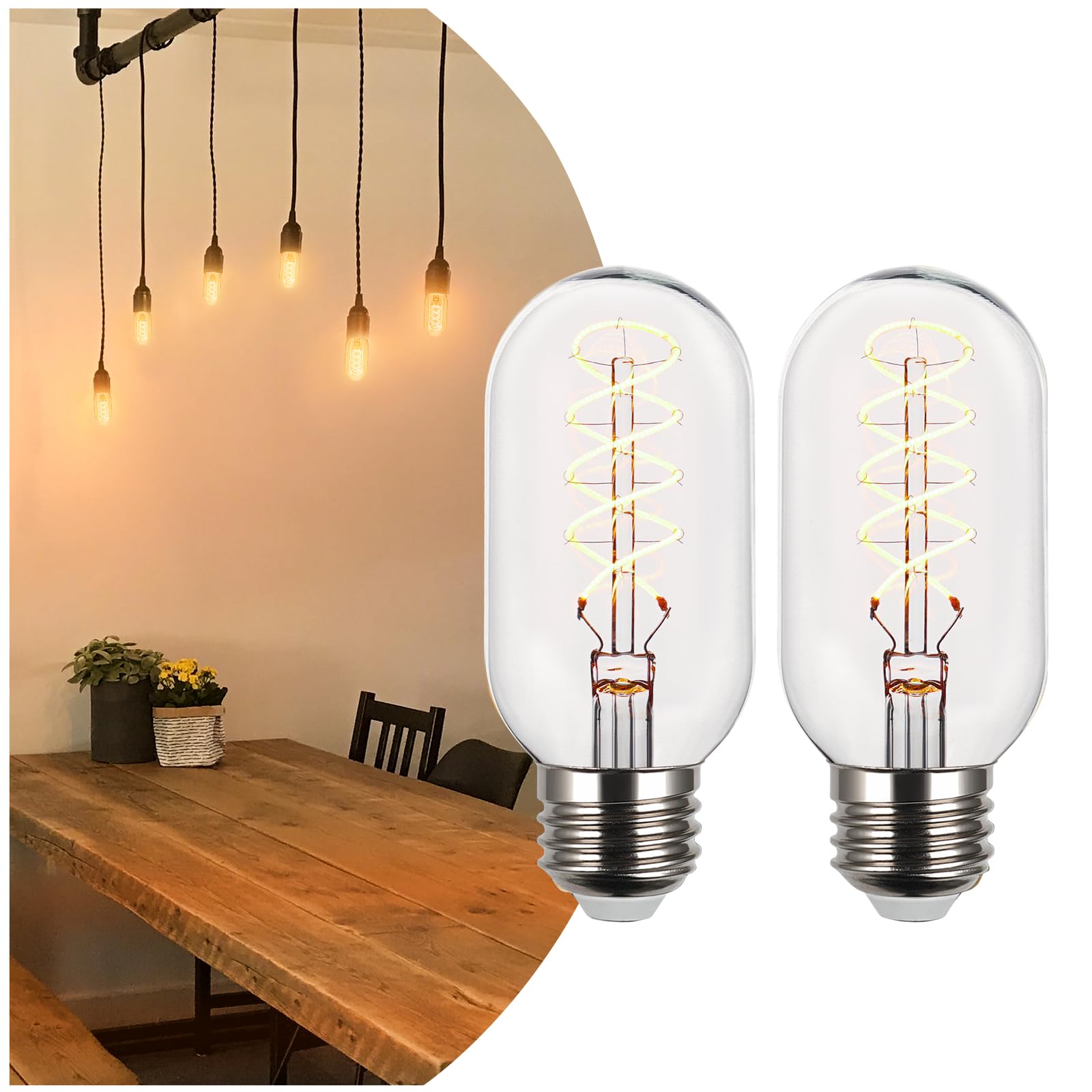 Amdtu Light Bulbs 75 Watt Equivalent, 700 Lumens Led Bulbs 7W, Ultra Filament Spiral E26 Base Edison Led Bulbs Dimmable, 7 Watt