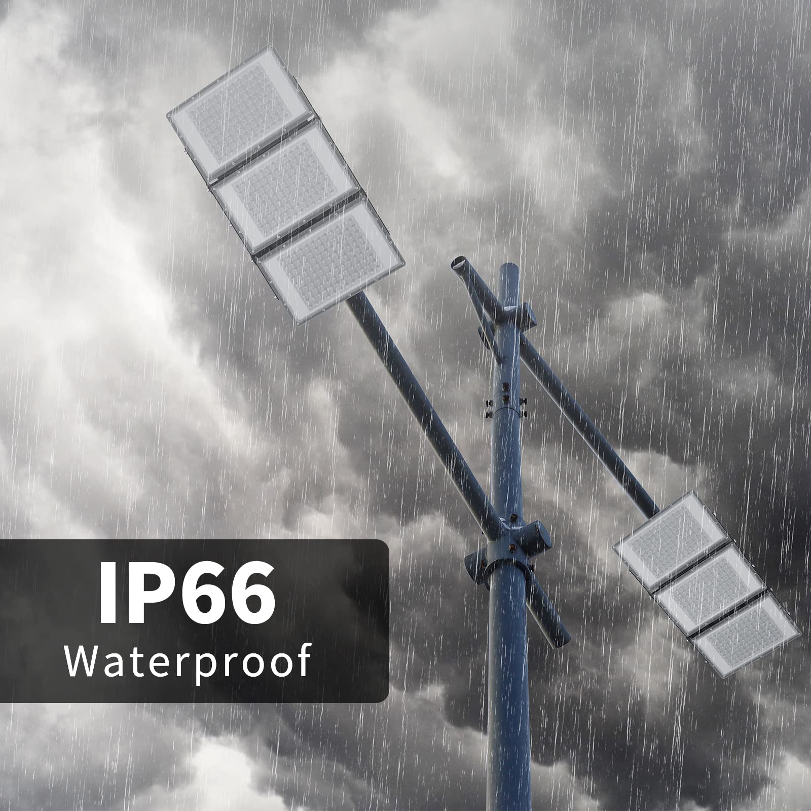 Rommor 600W Led Flood Light, 60000Lm, Ip66 Waterproof, Super Bright Outdoor Security Light