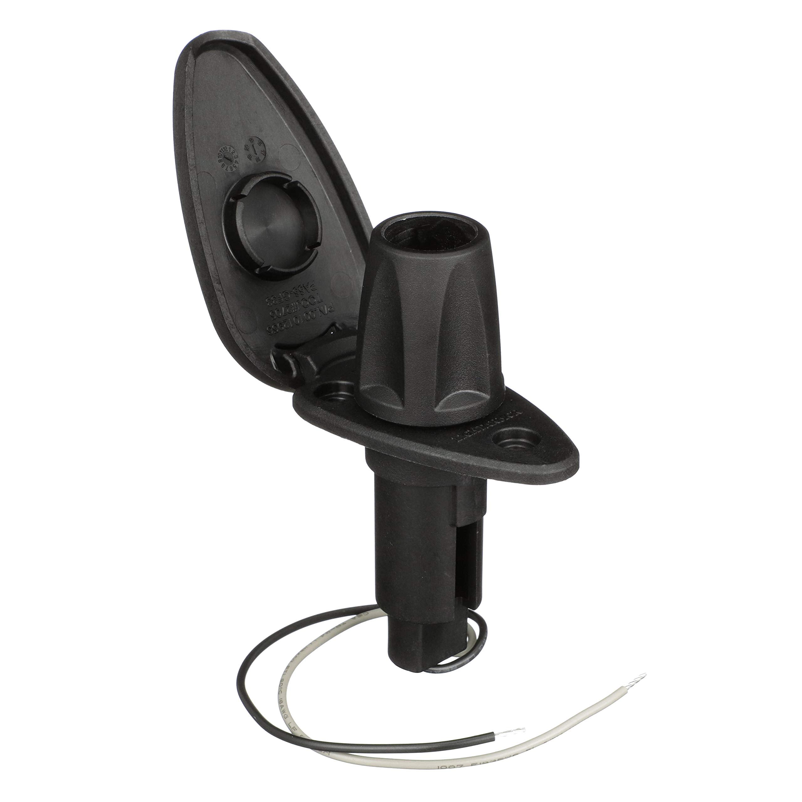 Attwood 910T2Pb-7 Lightarmor 910R Series Teardrop Plug-In Light Base - For All-Around Pole Light, 2-Pin, Black Composite Cover
