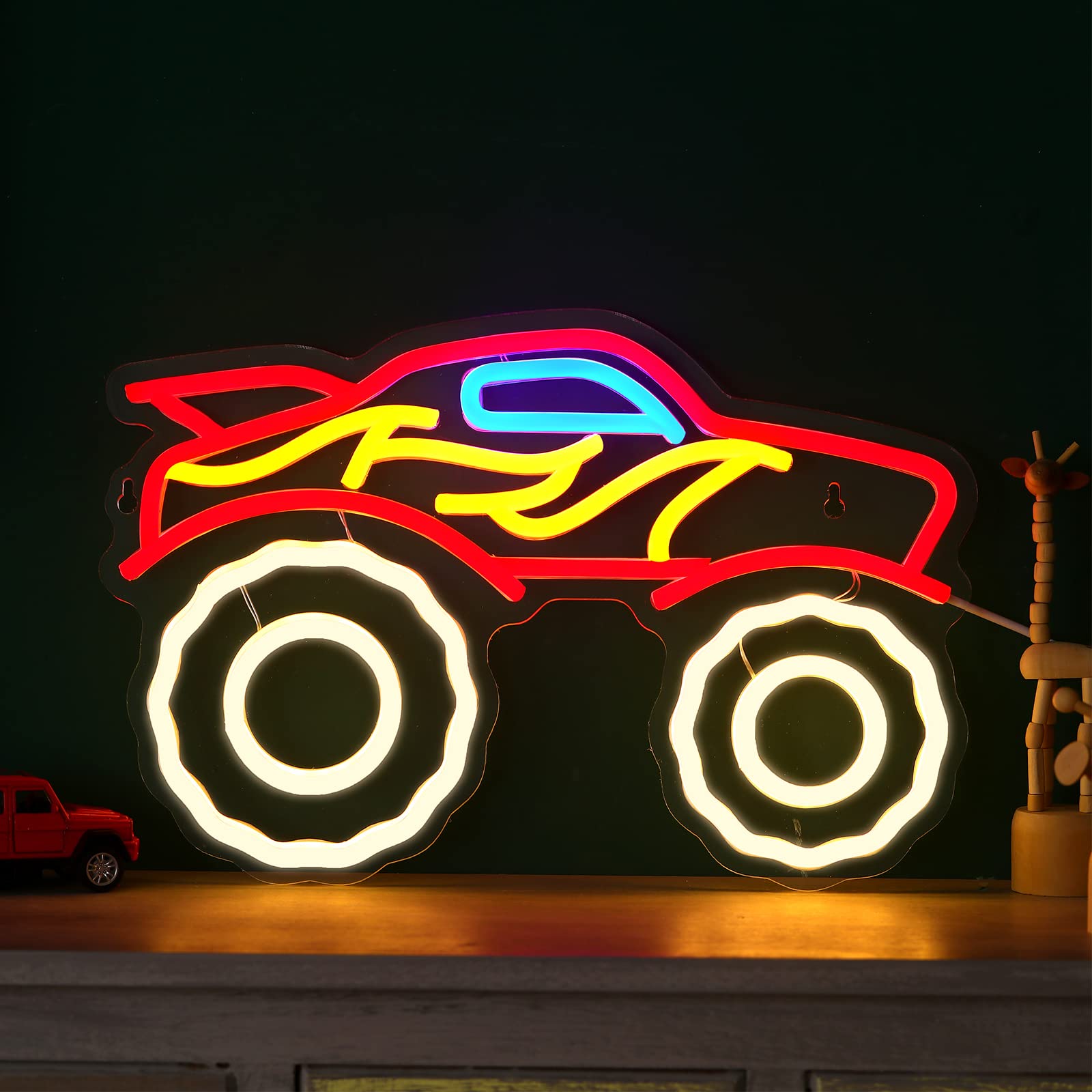 Riakrum LED Neon Light Truck Lamp Sign for Boys Room, Acrylic, Multicolor, Model Riakrum-Neon Light-2489