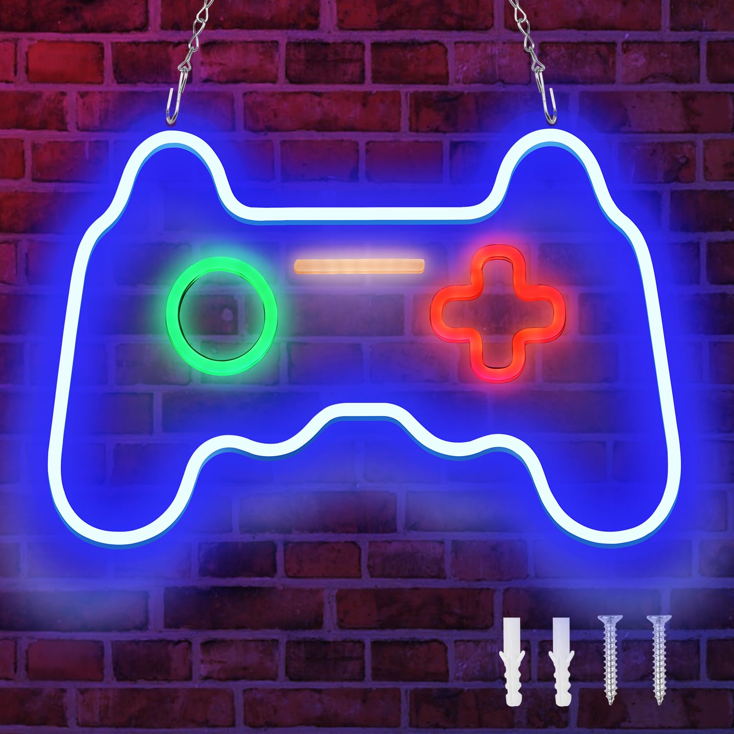 Qusea Gaming Neon Sign - Gamepad Shape Light for Gamer Room Decor - Acrylic - Model Dengpai - Color Gamepad-0