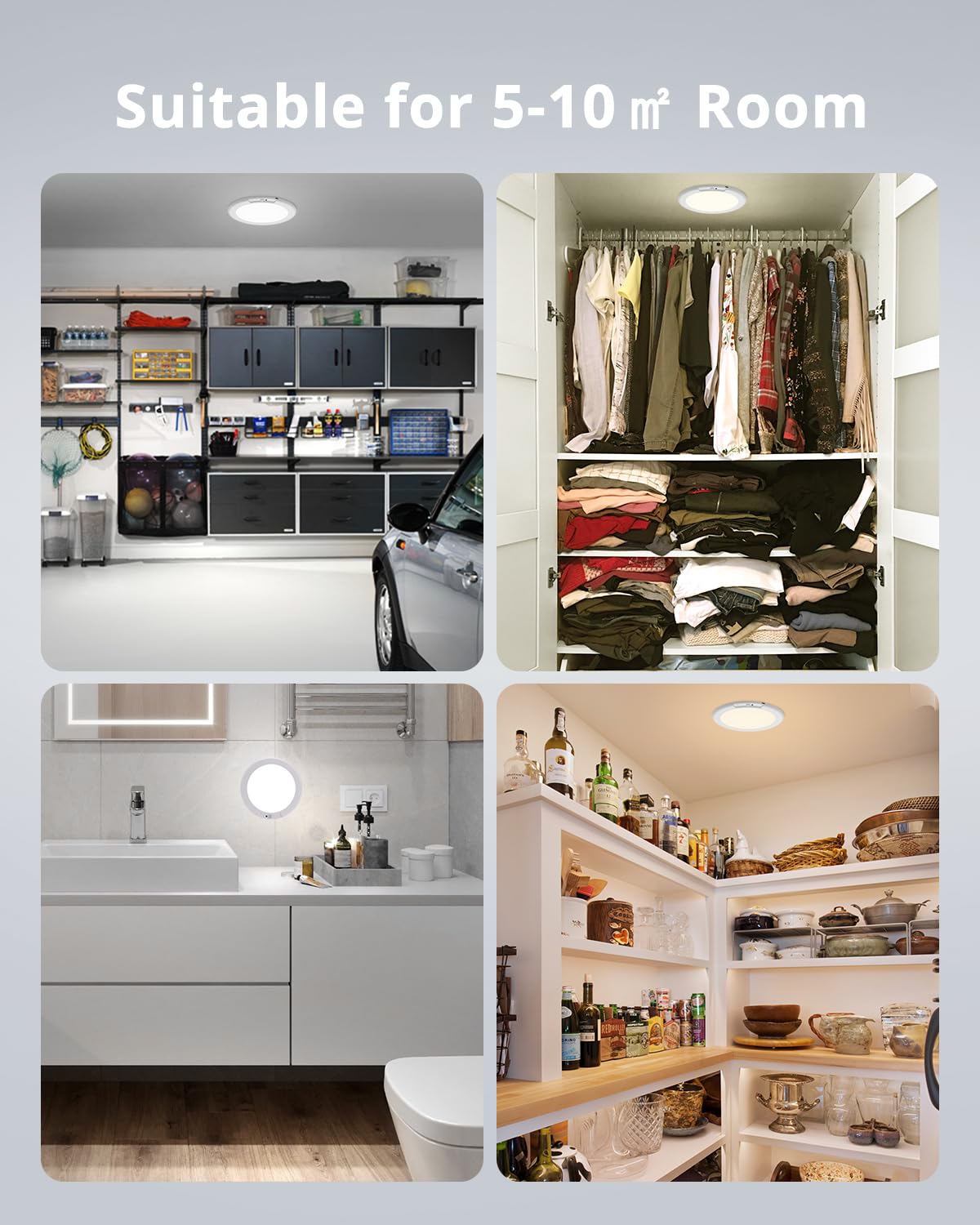 Combuh Battery Operated Ceiling Light No Wiring, Rechargeable Motion Sensor Closet Lights Dimmable 3 Colors Ultra-Thin With Remo