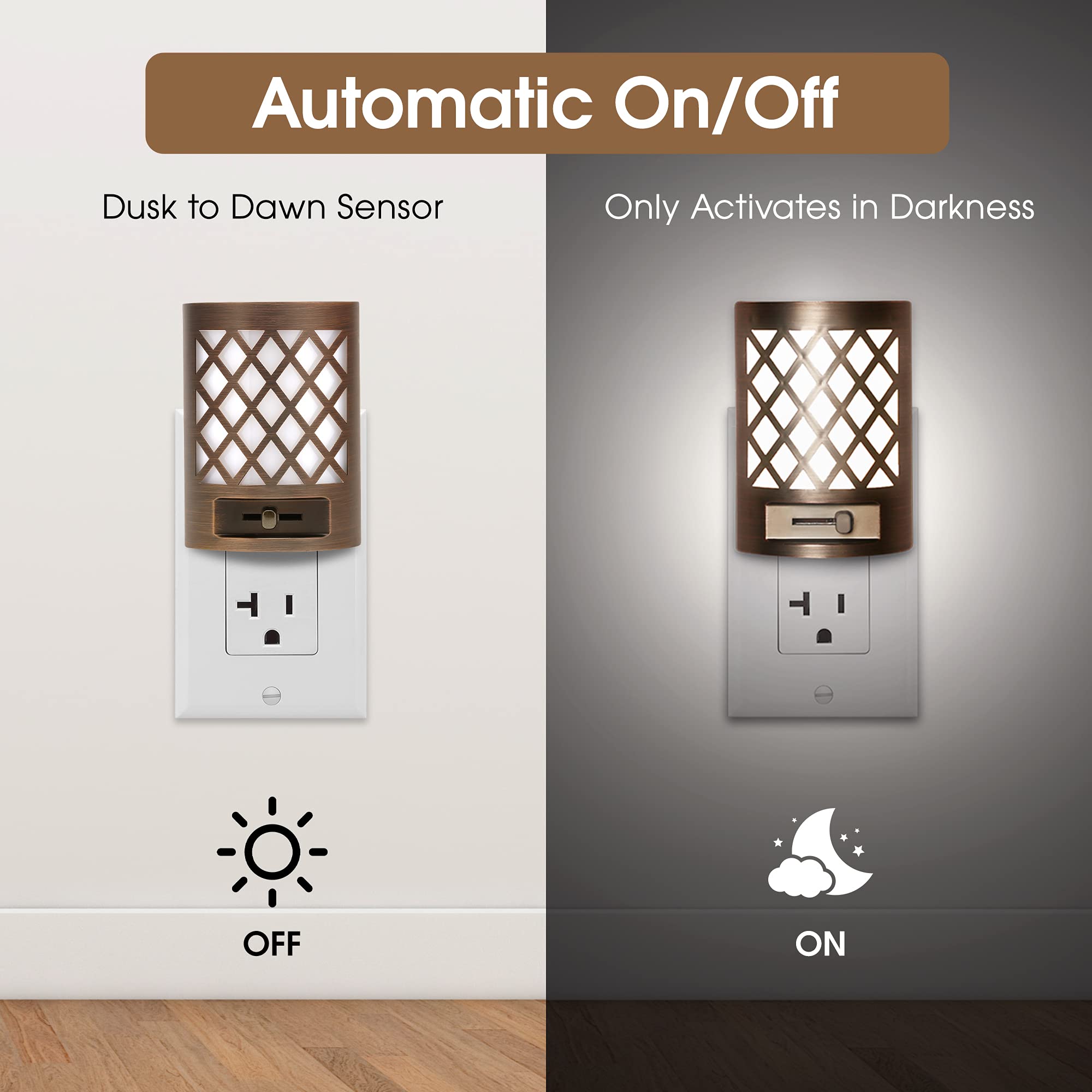 Doresshop Led Plug In Night Light [2 Pack], Night Lights Plug Into Wall, Dusk To Dawn Sensor Night Light, Decorative Night Light