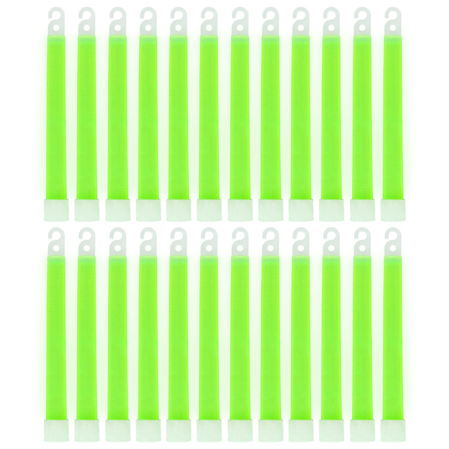 MediTac Green Glow Stick - Bright 6&quot; Snap Sticks with 12 Hour Duration (24 Pack)