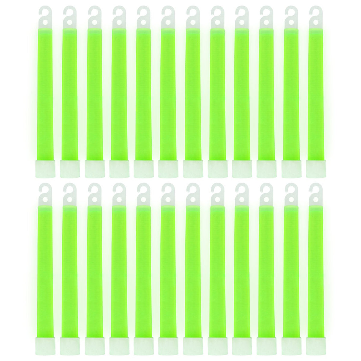 MediTac Green Glow Stick - Bright 6&quot; Snap Sticks with 12 Hour Duration (24 Pack)