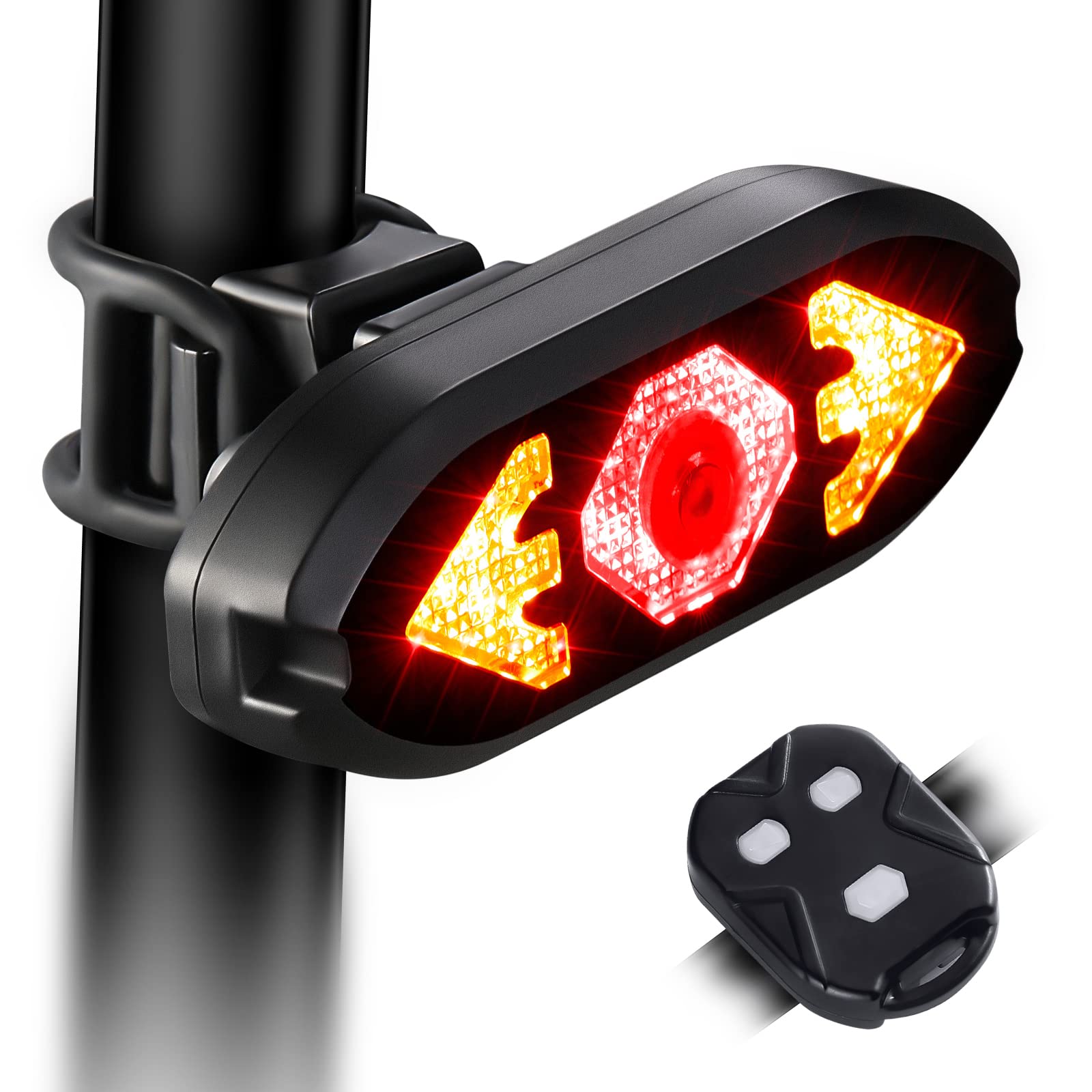 Bike Tail Light With Turn Signals Wireless Remote Control Waterproof Bicycle Rear Light Back Usb Rechargeable Ultra Bright Safet