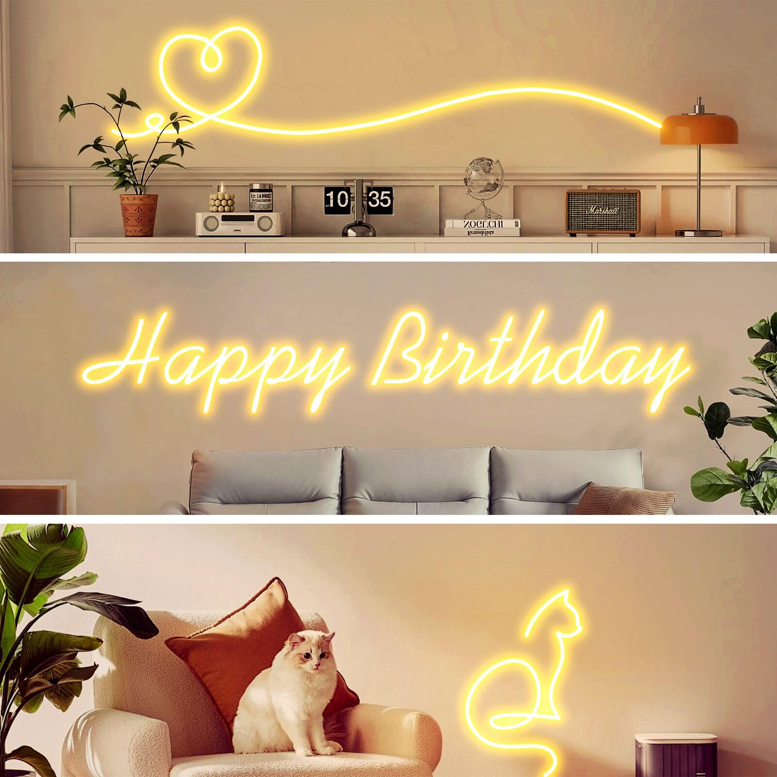 CCILAND LED Neon Rope Lights, 1200 Dimmable LEDs, 33Ft, Warm White, Flexible Silicone for Outdoor and Indoor Decor