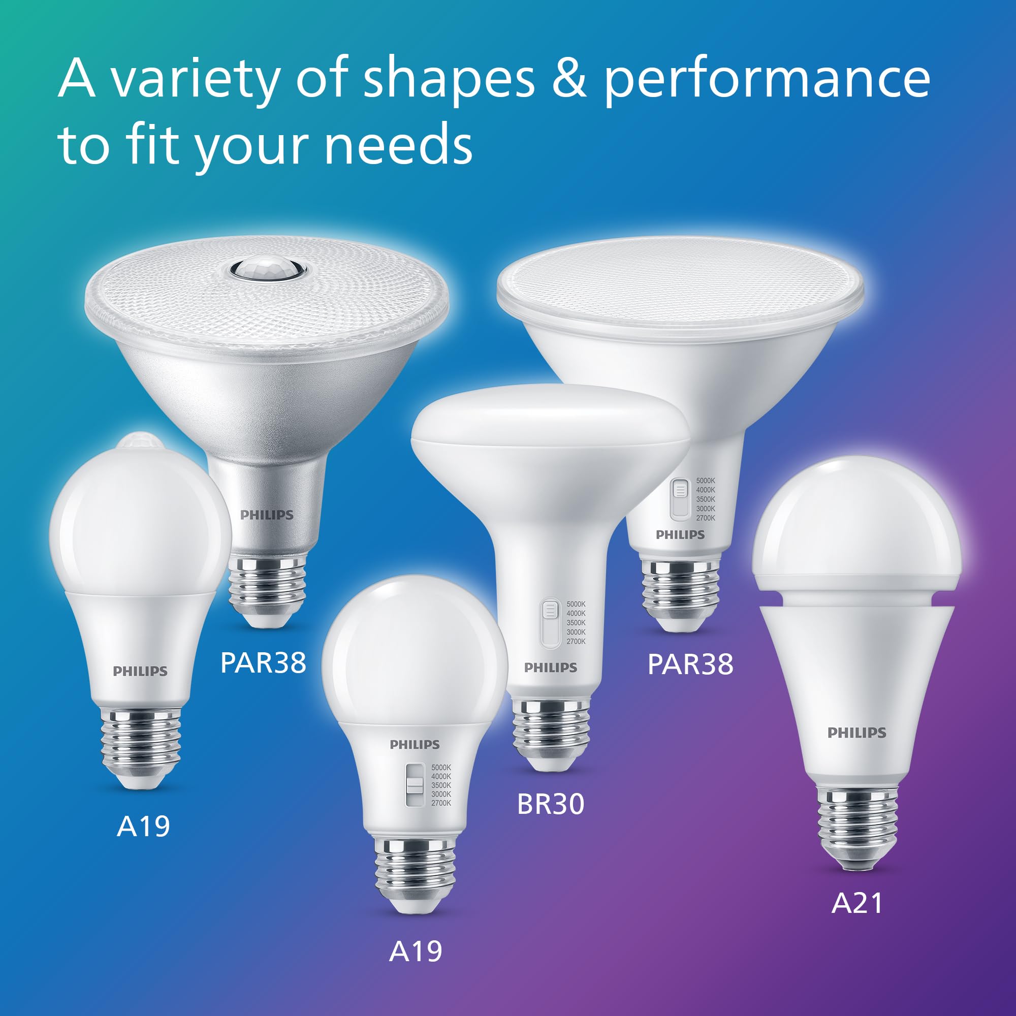 Philips LED A21 Light Bulb 2610 Lumen Soft White 2700K 29W=150W E26 Base 4-Pack