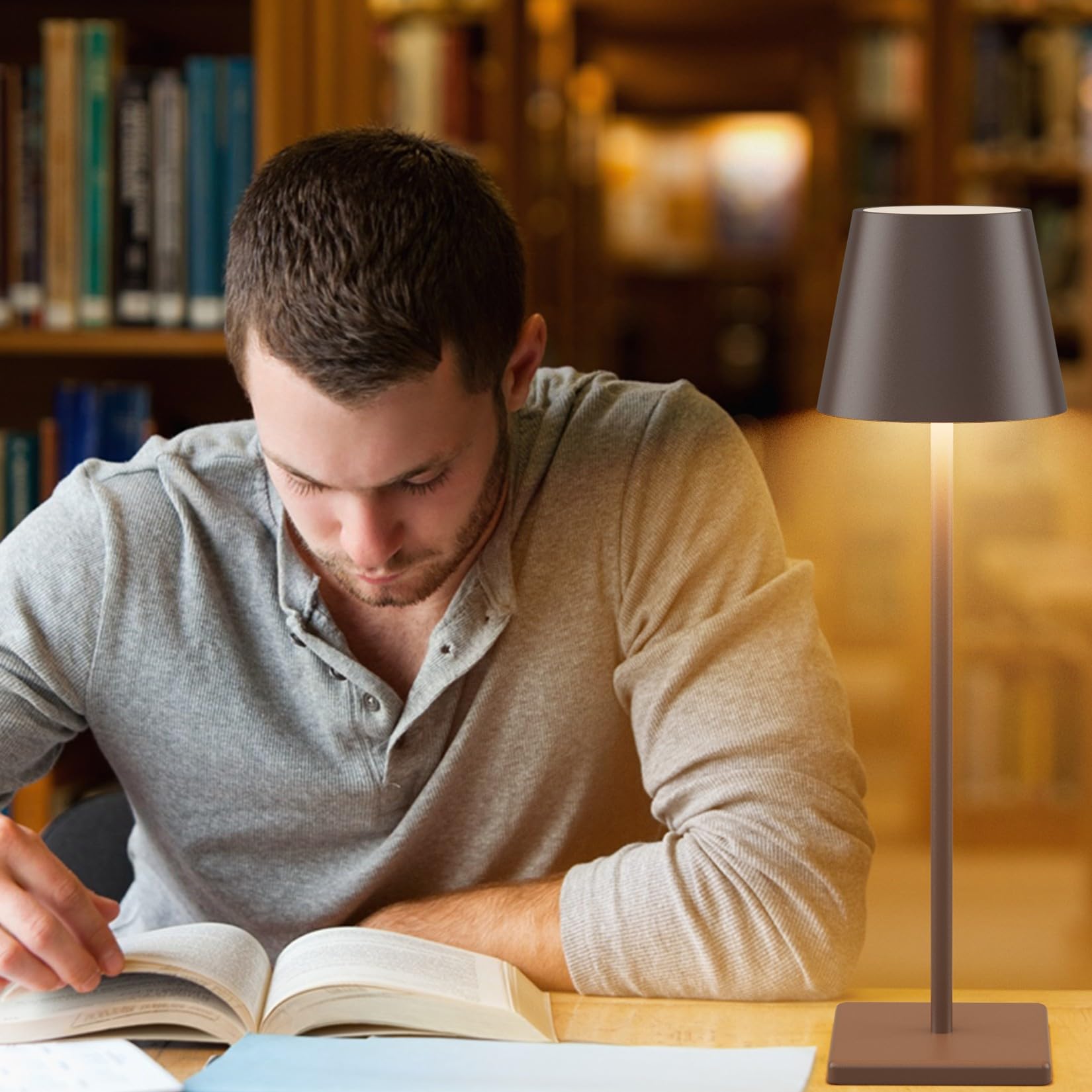 Coinmit Led Rechargeable Table Lamp, 2 Pack, Rust Red, 5500Mah Battery, Stepless Dimmable, Portable For Bedroom & Outdoor Use