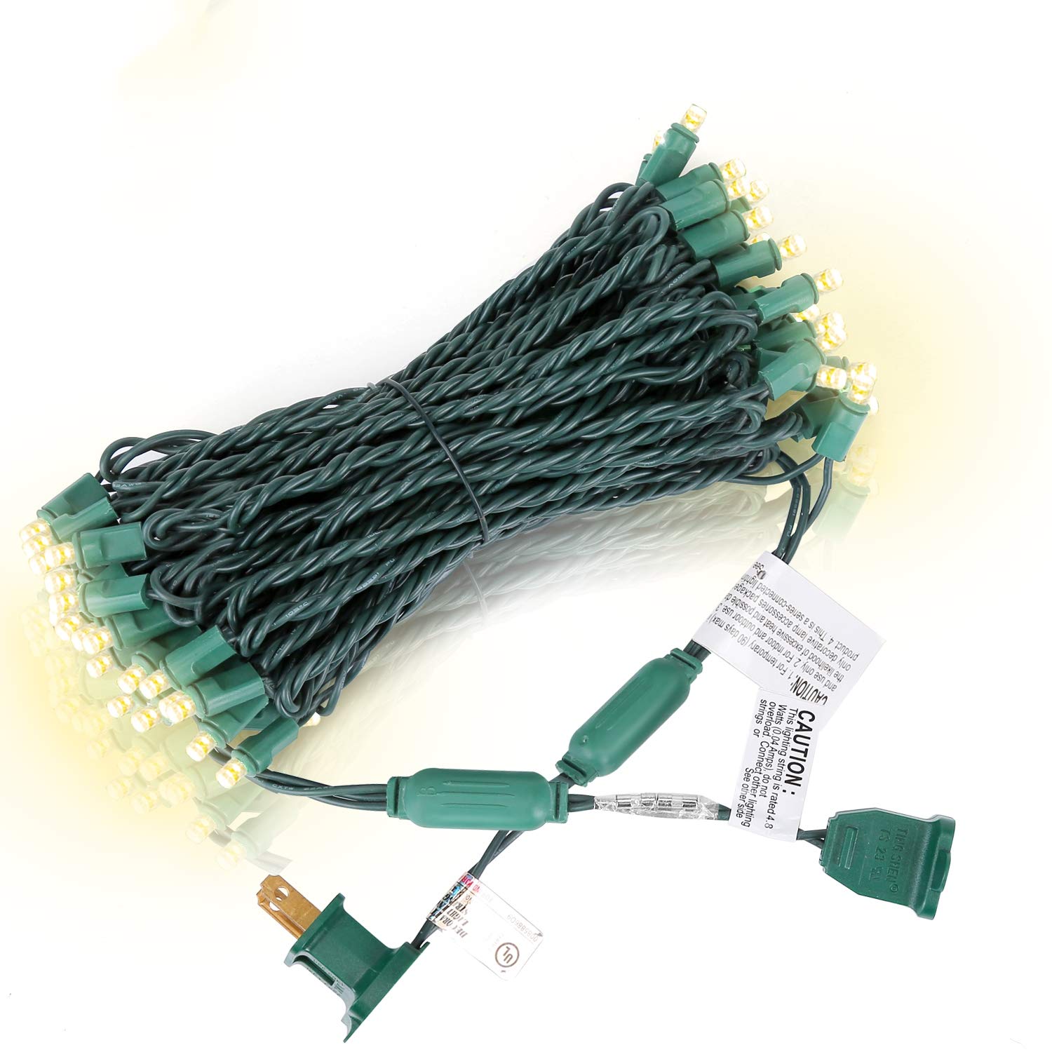 LED Christmas Lights 50 Counts  LED Christmas Light Seamless for Outdoor and Indoor  Commercial Lighting Grade  Red Light  Green Wire  25 Feet  UL Listed