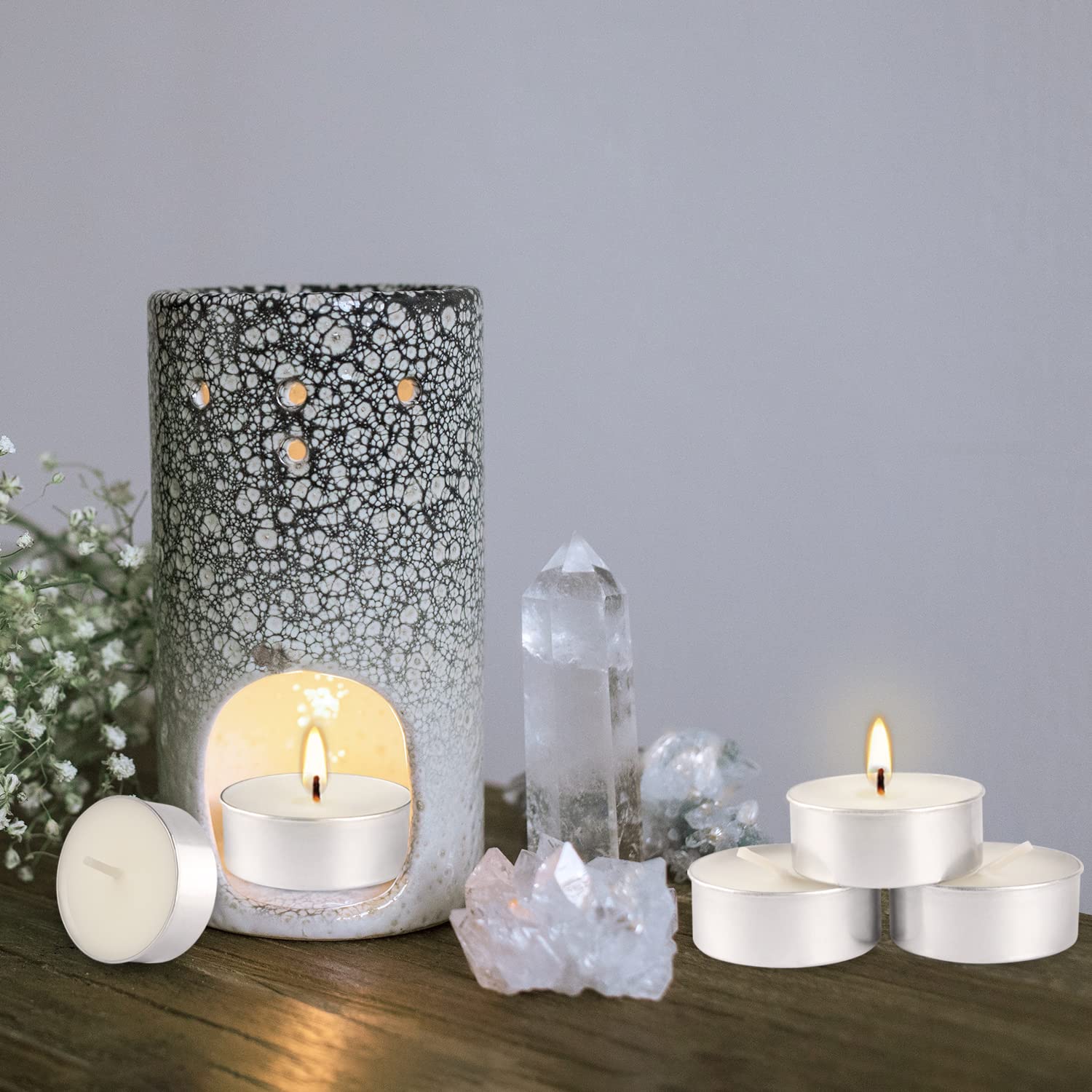 50Pcs Unscented Tealights Candle, White Paraffin Tea Lights Candles 4 Hours, Small Votive Candle For Weddings Anniversaries Emergencies