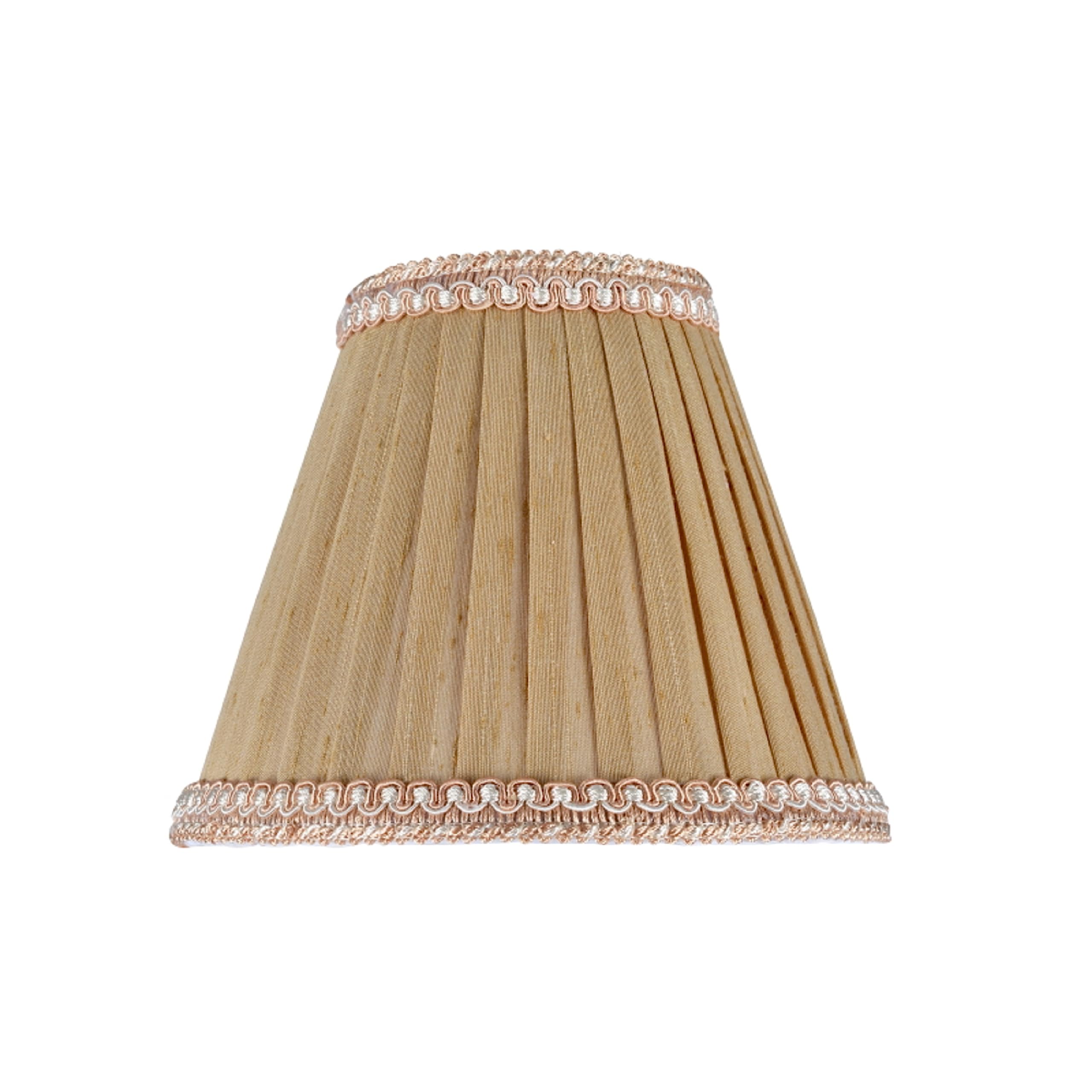Aspen Creative 33003-5 Small Pleated Empire Shape Chandelier Clip-On Lamp Shade, Creme, 3'' Top X 6'' Bottom X 5'' Slant, 5 Pack