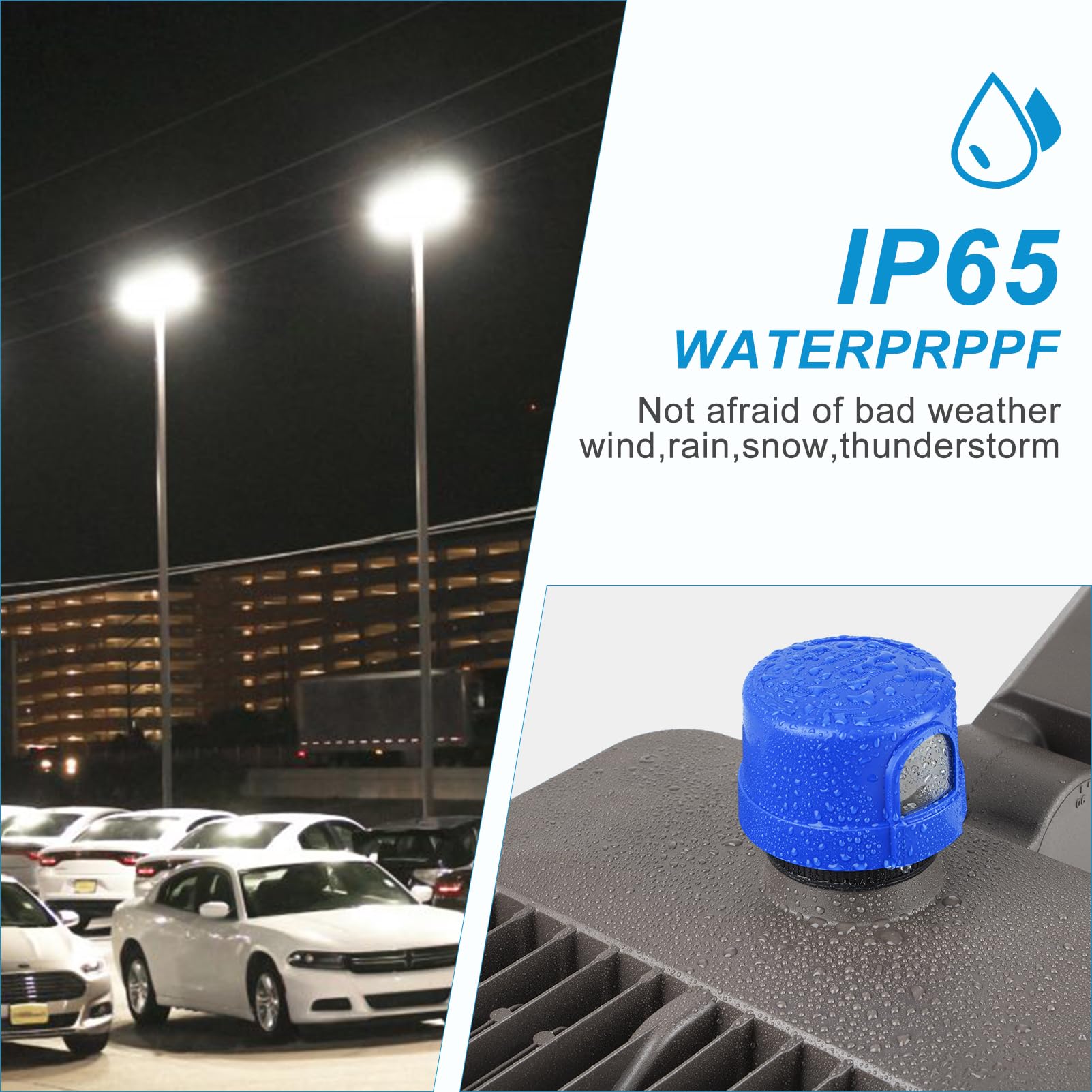480W (486X1W) Led Parking Lot Lighting 72000Lm (150Lm/W) Led Pole Lights Outdoor With Smart Photocell 5000K 6Kv Spd Led Parking Lot Lights Outdoor Pole Mount-2Pack 7Yrs Warranty