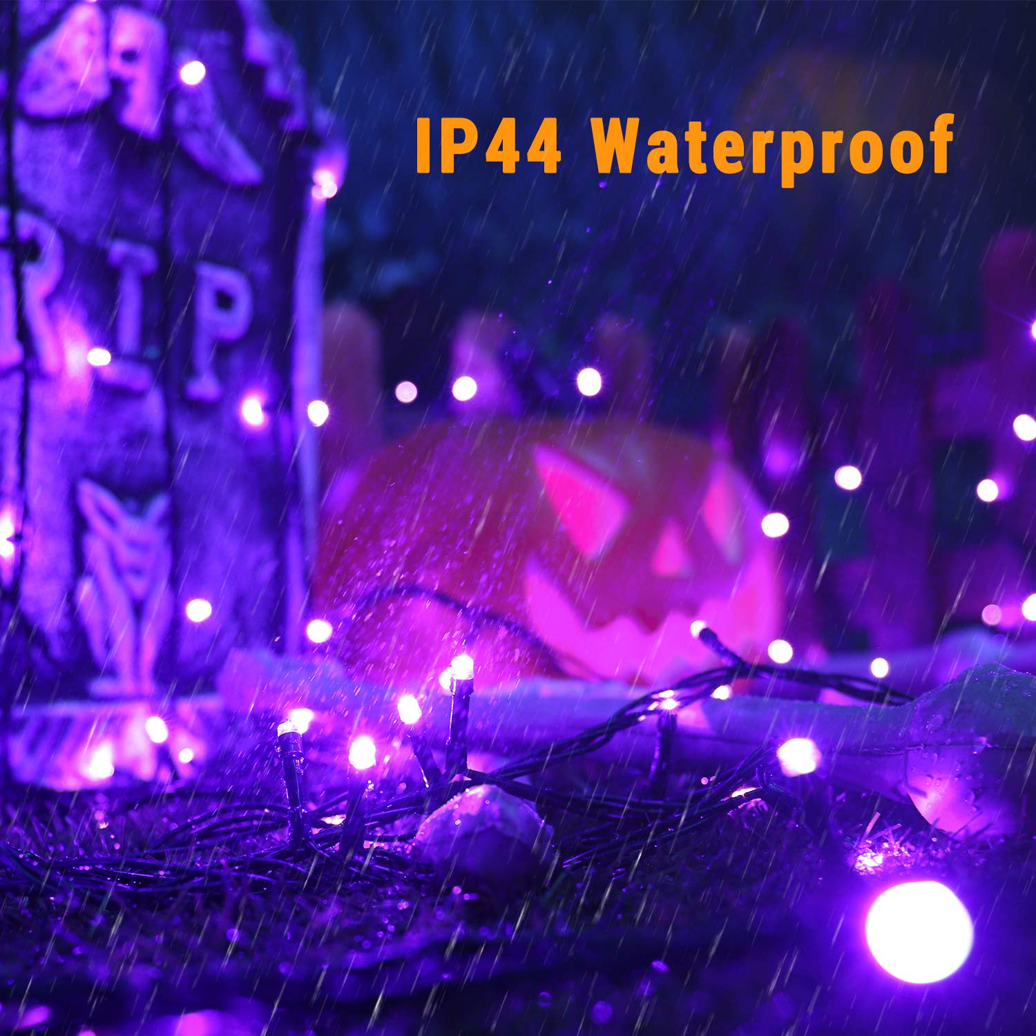 Brizled Purple Halloween String Lights, 240 LED, 78.74ft, Waterproof, 8 Modes, Model GP-SW290DC0209-IP44