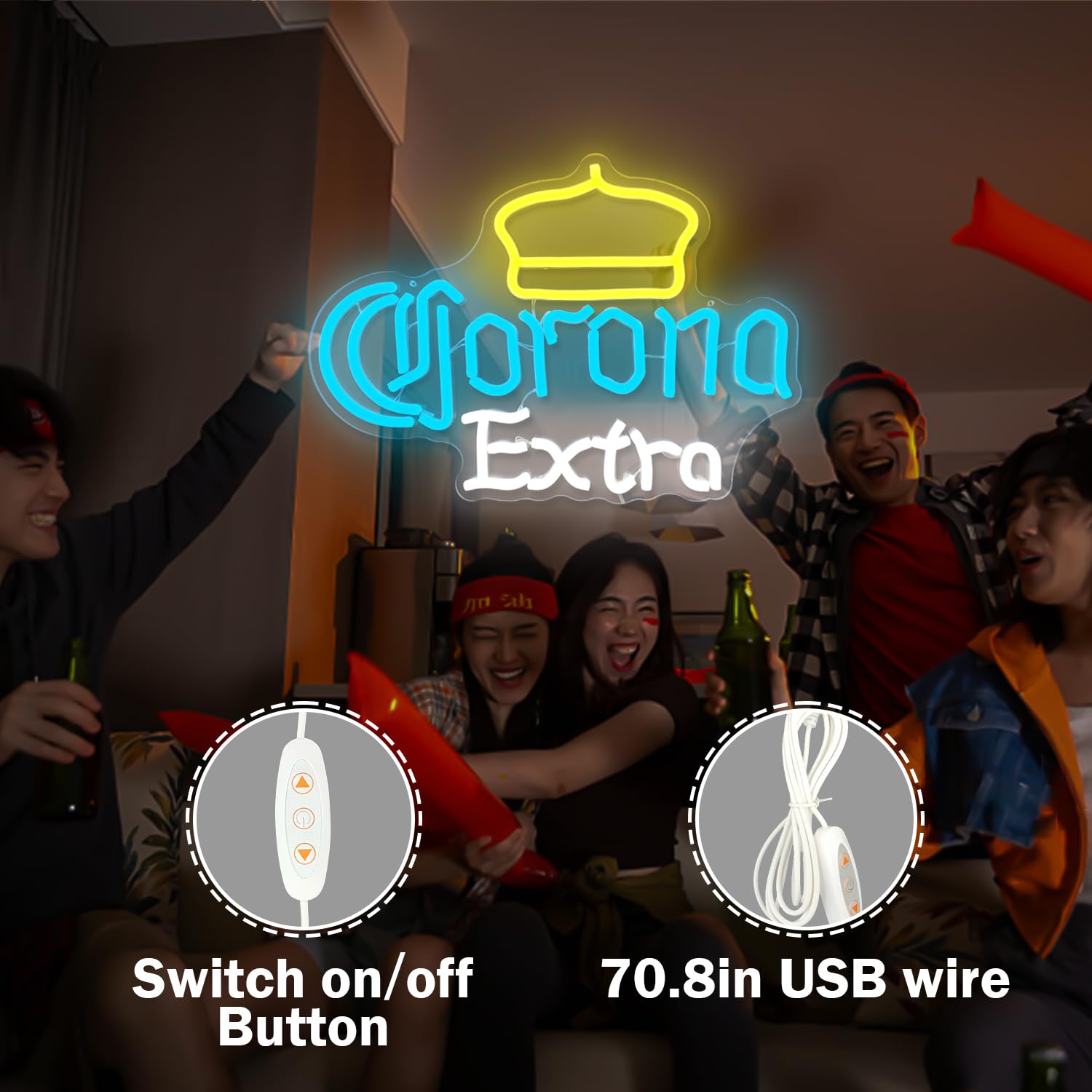 Jianjung Beer Neon Sign Bar Neon Lights For Wall Led Neon Bar Signs Light Up Signs For Man Cave Home Bar Party Club Bedroom Wall Neon Retro Decor Gift For Men