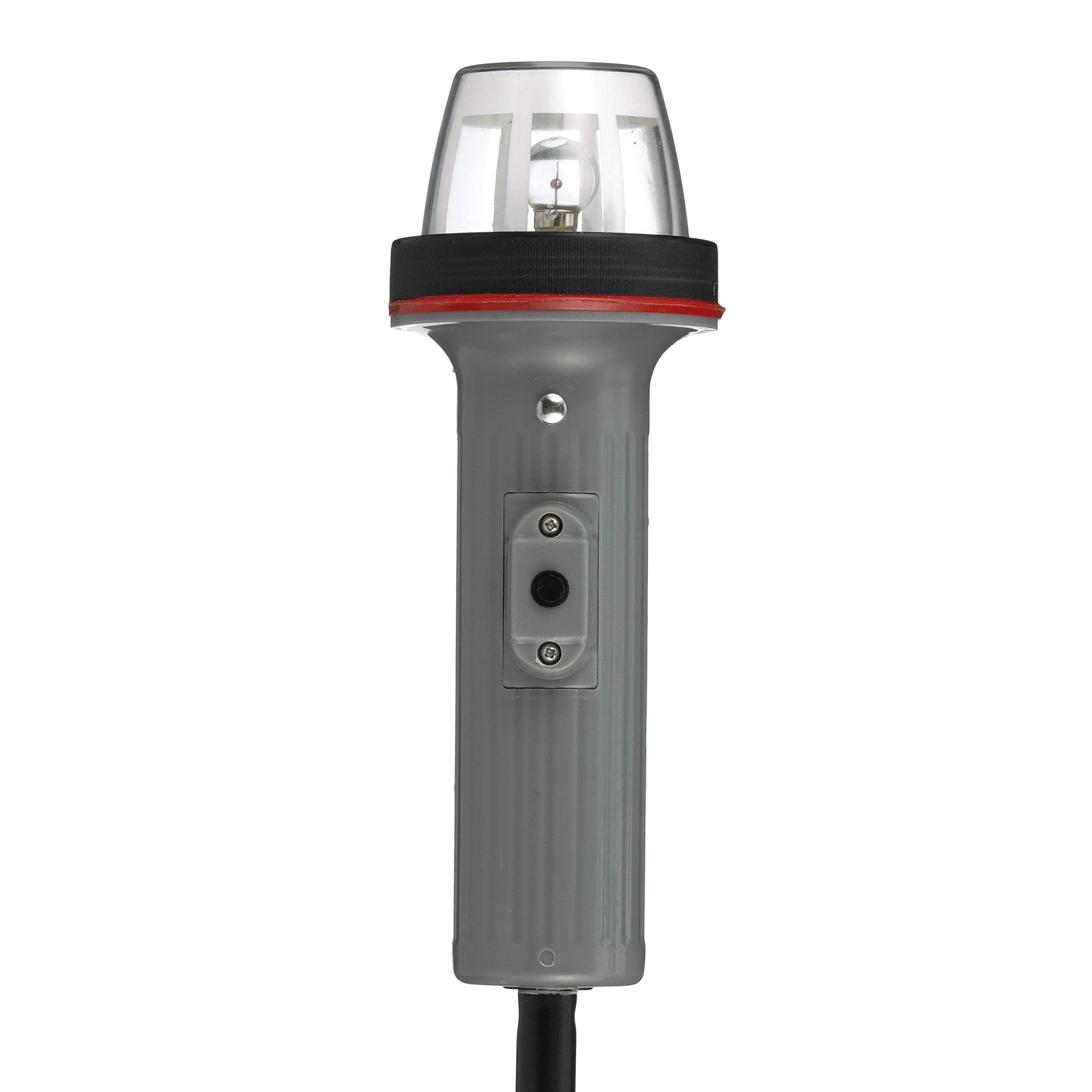 SEACHOICE Bi-Color Battery-Operated Boat Navigation Stern Light, Horizontal Clamp Mount, One Size, White, Model 06131