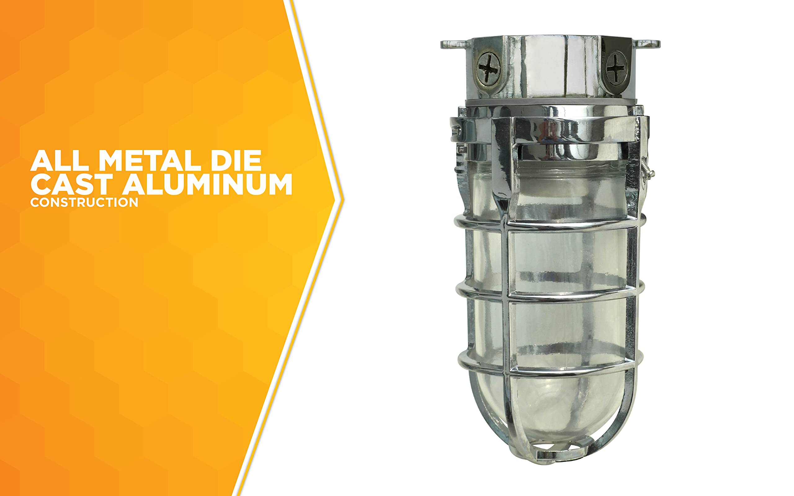 Woods Vandal Resistant Security Light, 150W Incandescent, Ceiling Mount, Chrome, Model L1706CH