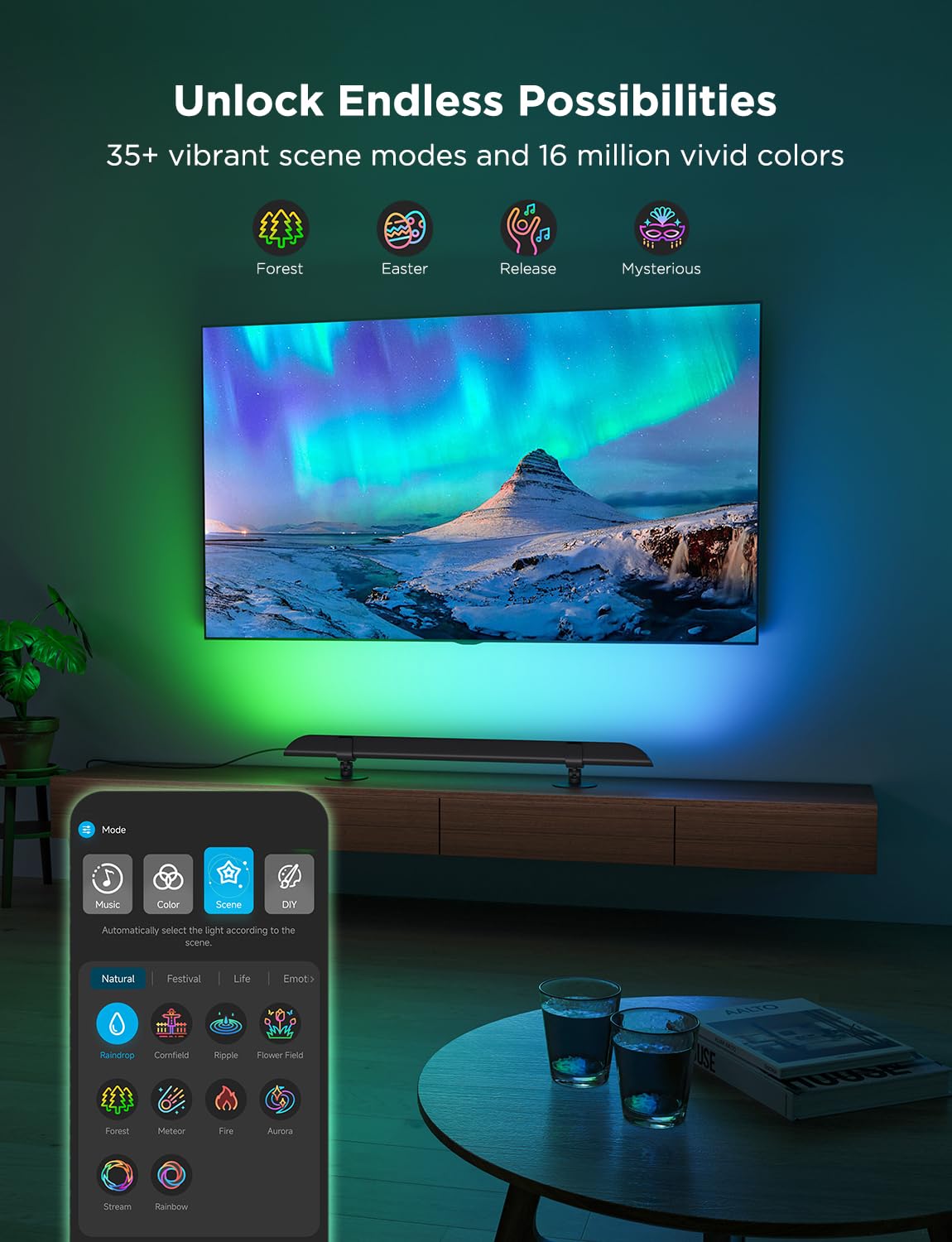 Govee Upgraded 31 Inch Led Light Bar With Scene And Music Modes, Rgbic Wifi Light With Multiple Placement Options Suitable For 5