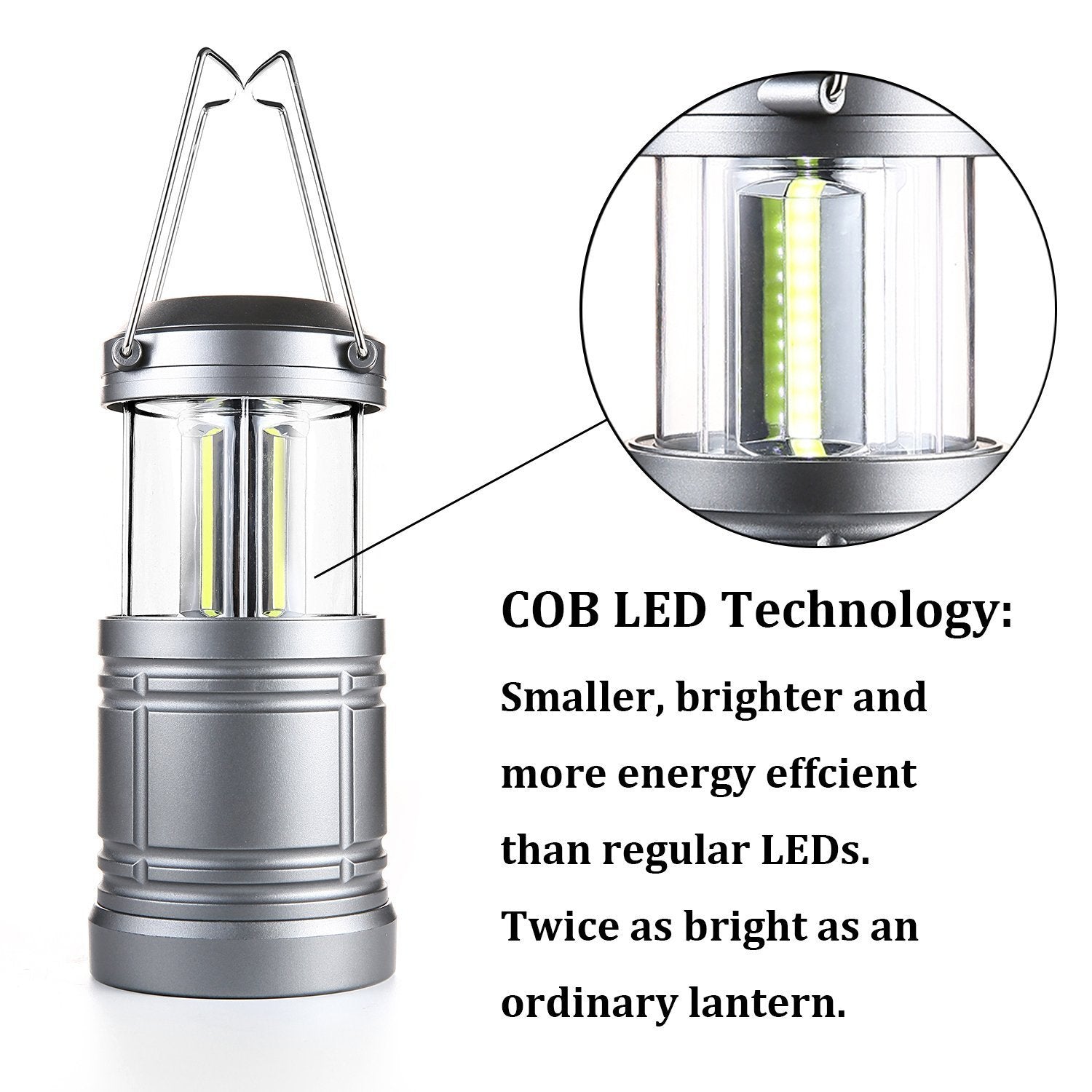 LED Camping Lantern Lights - 500 Lumens Collapsible Camping Lights - Power Outage Lantern Battery Powered for Emergency, Hurrica
