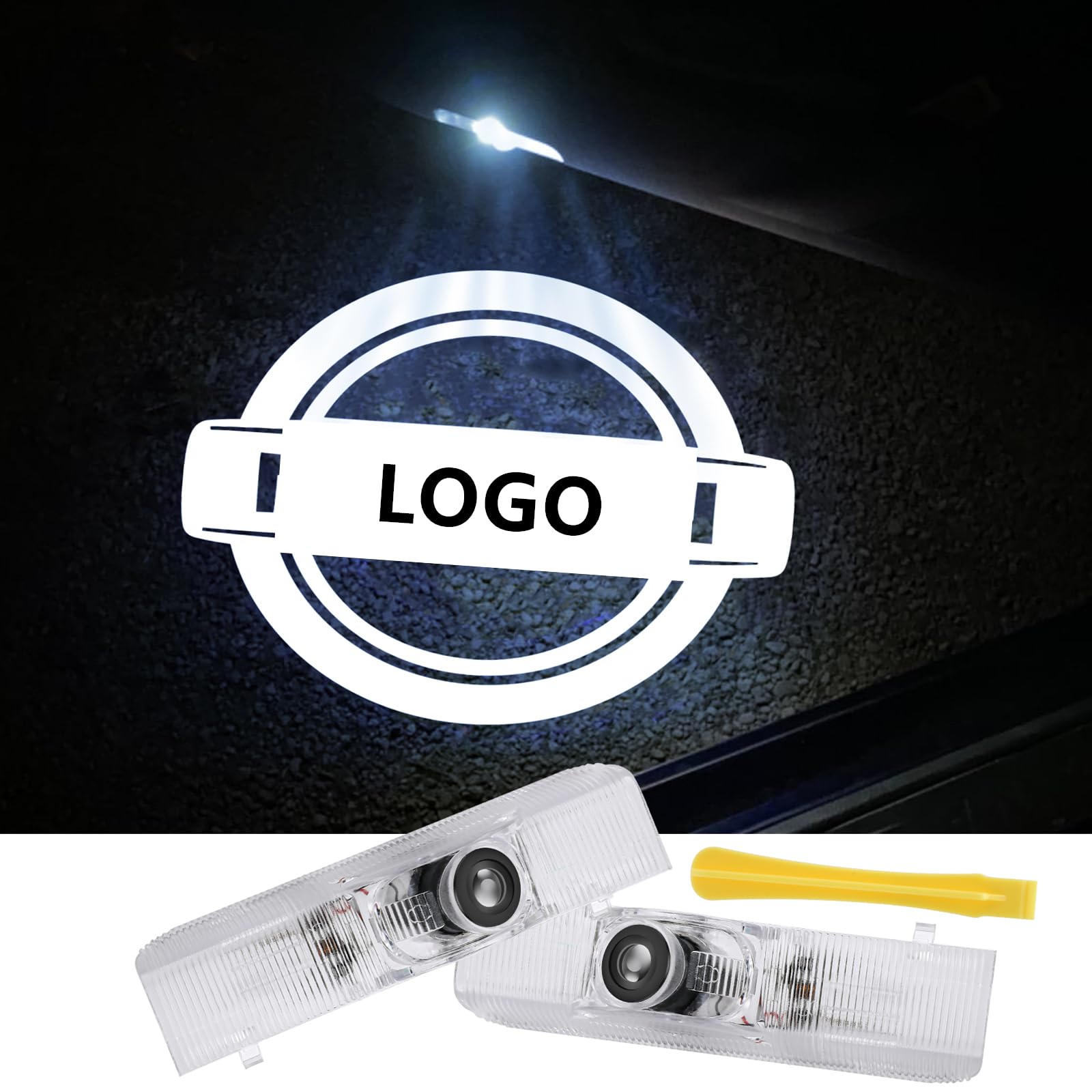 Canpo LED Car Door Lights Logo, No Fade Accessories for Altima, Maxima, Armada, Titan, Quest, Pathfinder, TERRA, 2-Pcs, Glass, Aluminum Alloy