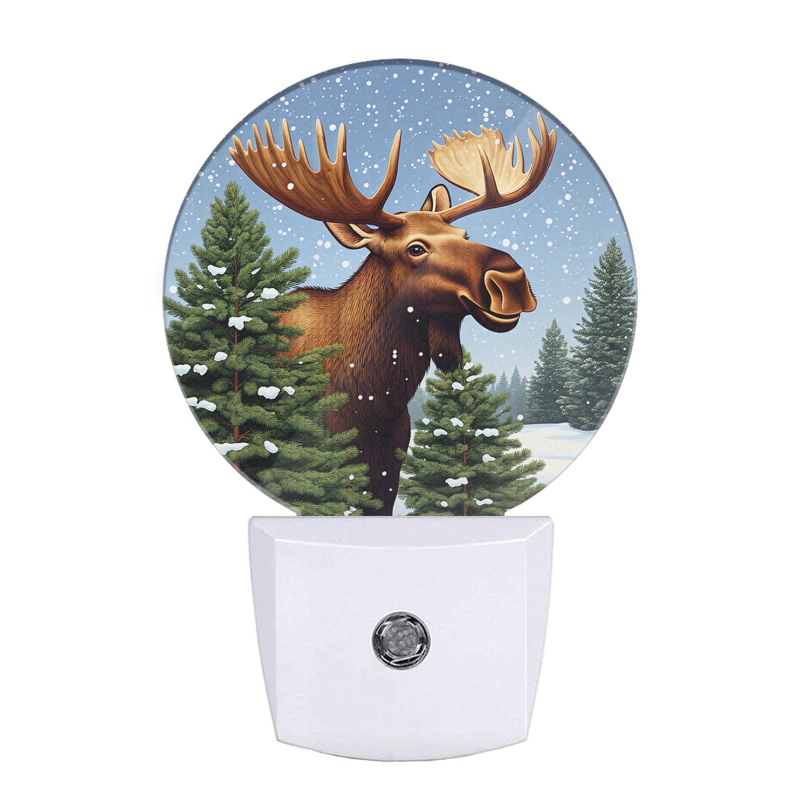 EKOBLA Plug in Reindeer Night Light Galaxy Deer Antler Elk Animal Night Lights Plug into Wall for Christmas Home Decor LED Plug-