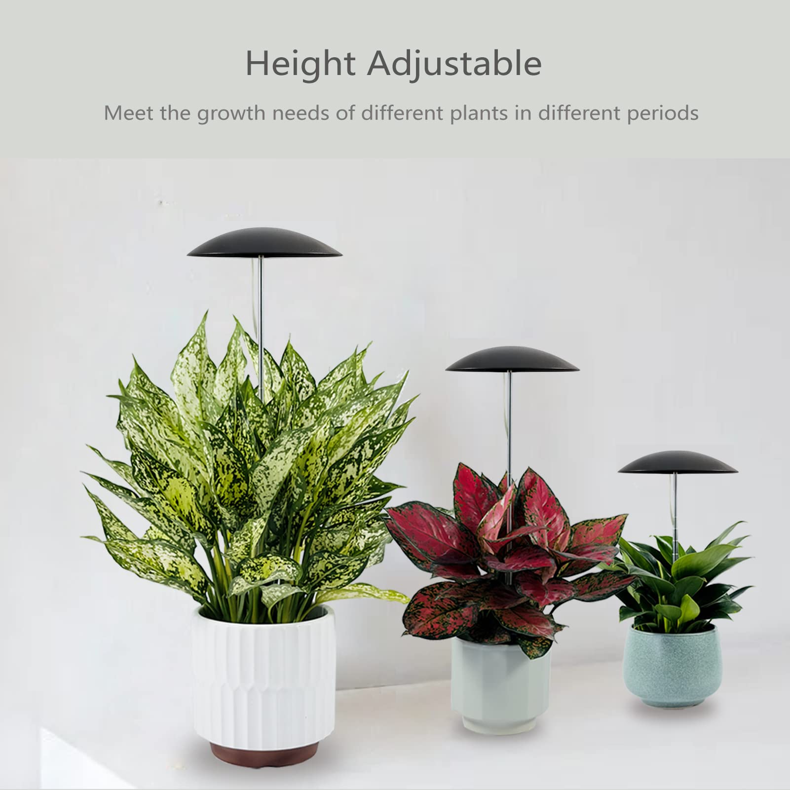 Led Grow Lights For Indoor Plants 2 Pack, Smart Usb Small Full Spectrum Plant Lights With Remote, Height Adjustable, Auto On/Off