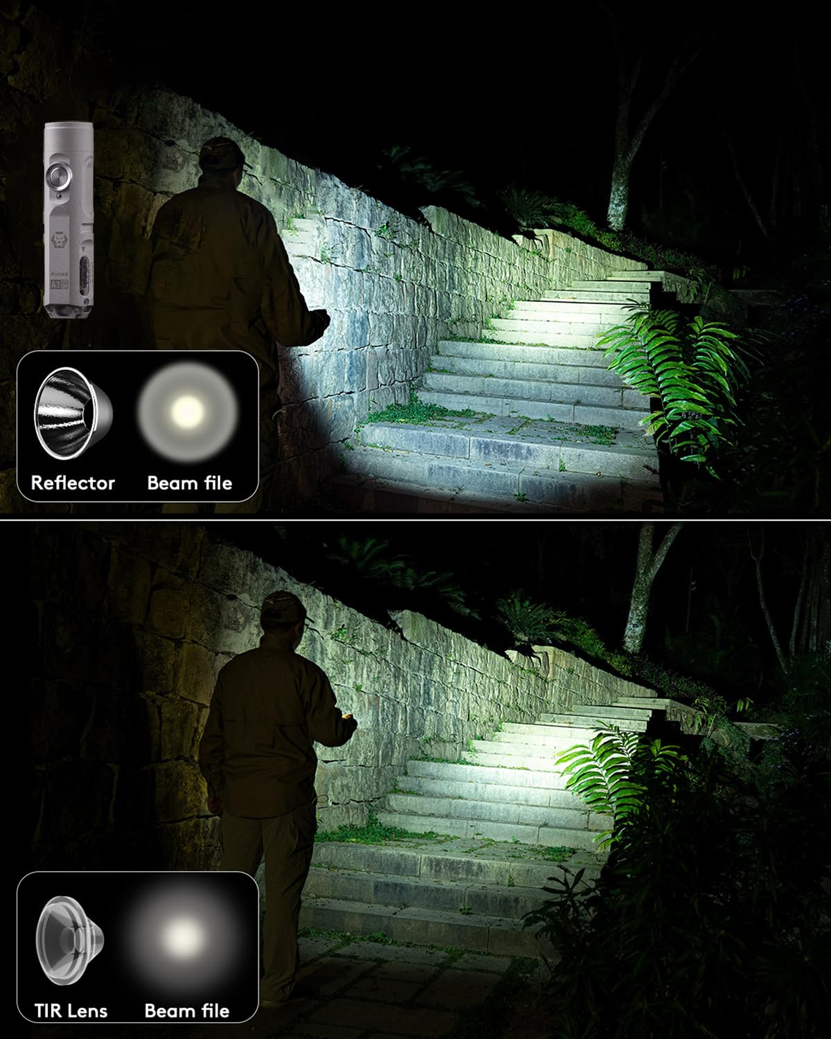 RovyVon A3 Pro G4 USB-C Rechargeable 7000K EDC Flashlight, 650 High Lumen Ultra Bright with Cool White, Momentary On, Lock Mode,