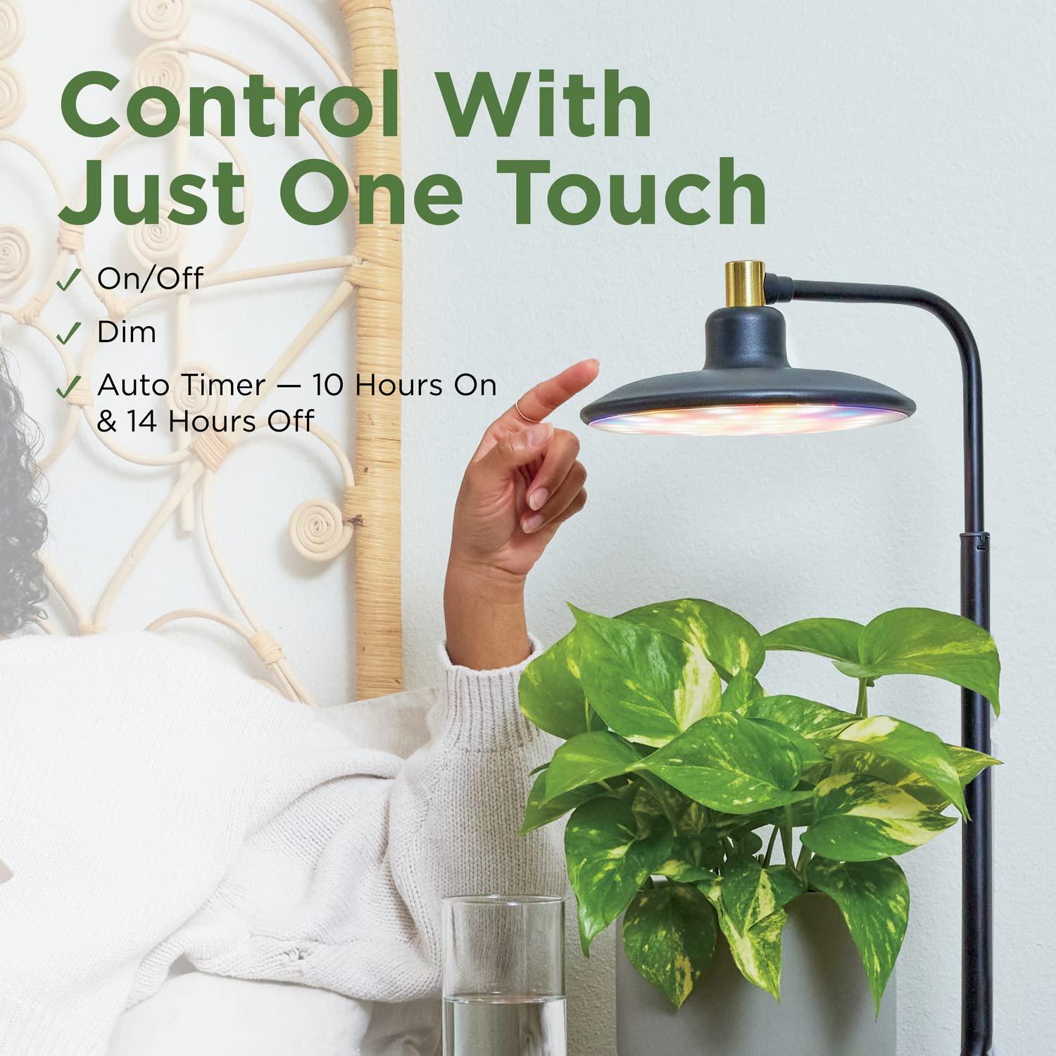 AeroGarden Tabletop Grow Light, Adjustable Light Modes, Metal, Model 980202-0100, Black