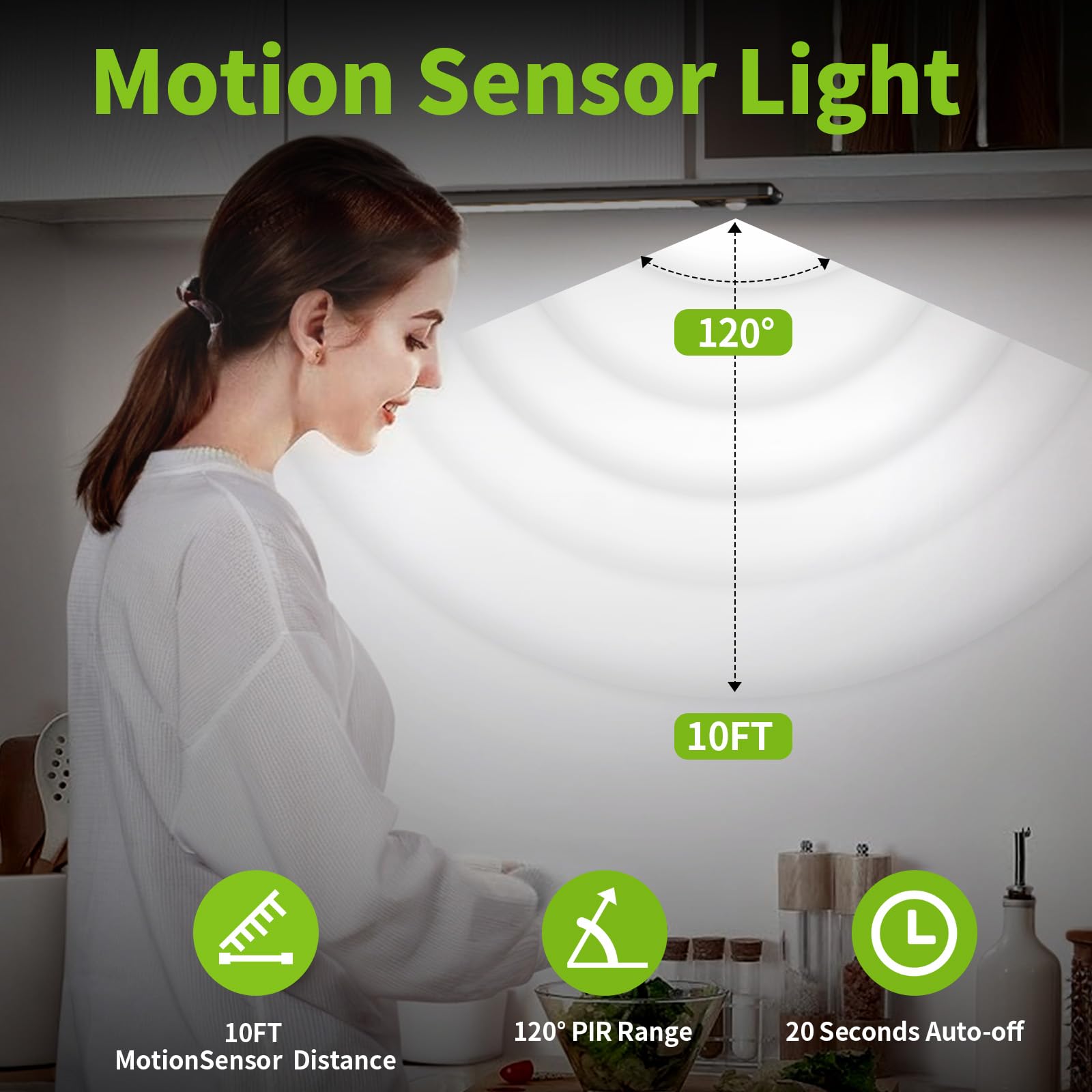 Under Cabinet Lights,2200Mah Rechargeable Closet Lights, 88 Led Operated Motion Sensor Light Indoor, Magnetic Under Counter Ligh