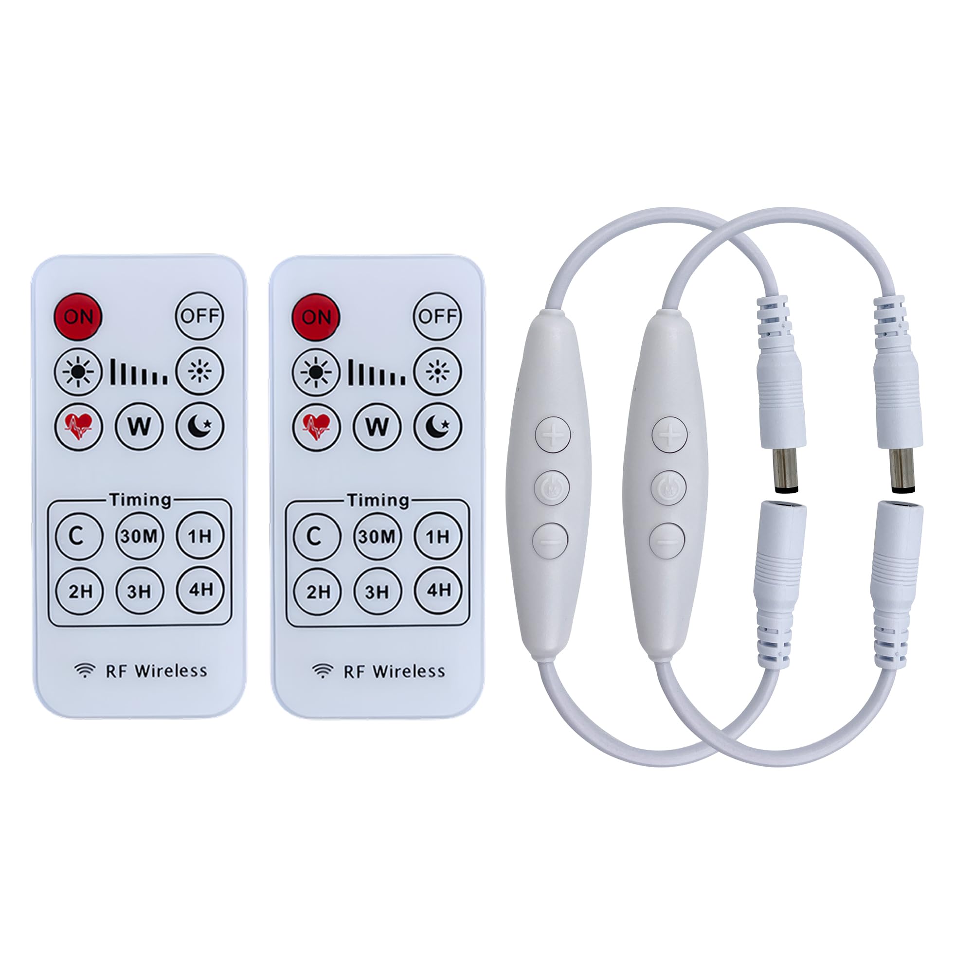 Clearhill 12V DC Dimmer Switch 2Pcs with Remote Control, 6-Speed Dimming, White, Model LRSL-101, for Single Color LED Lights