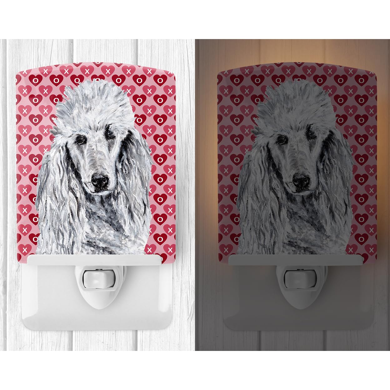 Carolines Treasures Ceramic Night Light, White Standard Poodle, 6x4x3in, Model SC9703CNL, Multicolor