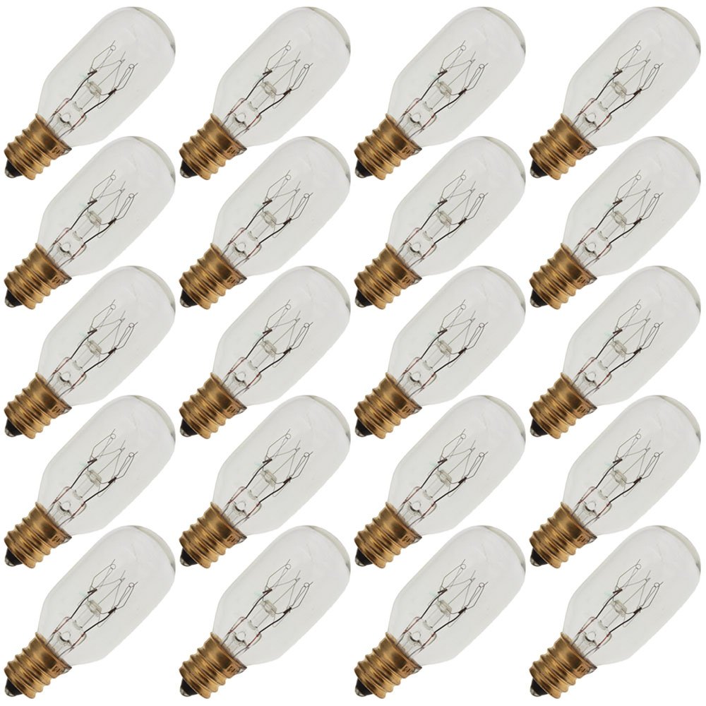 Industrial Performance 15T7C 130V, 15 Watt, T7, Candelabra Screw (E12) Base Tubular Light Bulb (20 Bulbs)