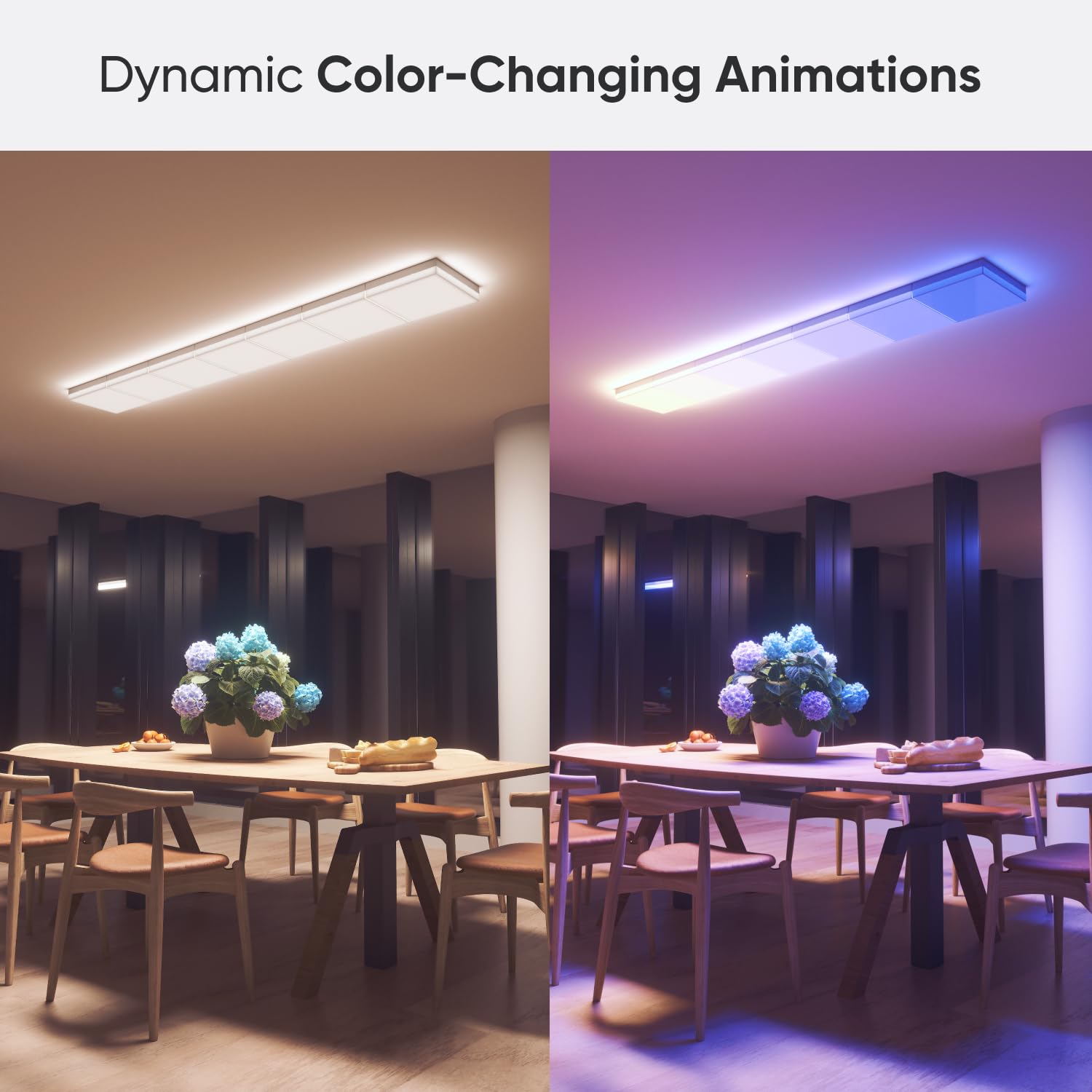 Nanoleaf Smart Ceiling Light - RGBCW LED Flush Mount Fixture, 300x300mm, Multicolor, Model NF083, Dimmable, Music Sync, 16M+ Colors