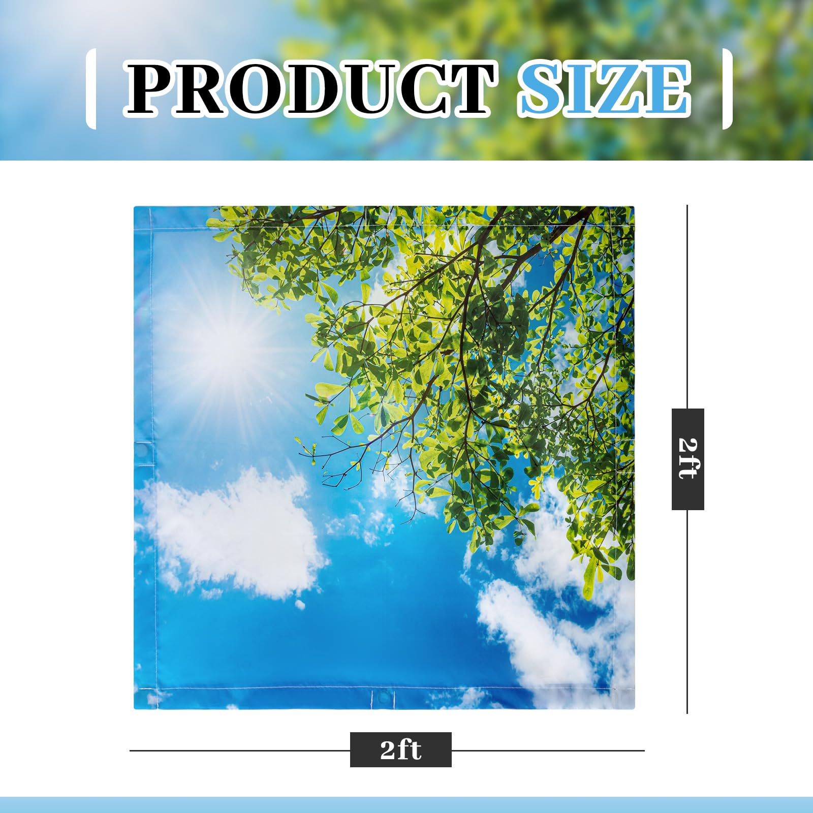 VIHOSE Fluorescent Light Covers, 2x2 Feet, Magnetic Filters for Glare Reduction, Sky Leaves, Model ANB-VIHOSE-162