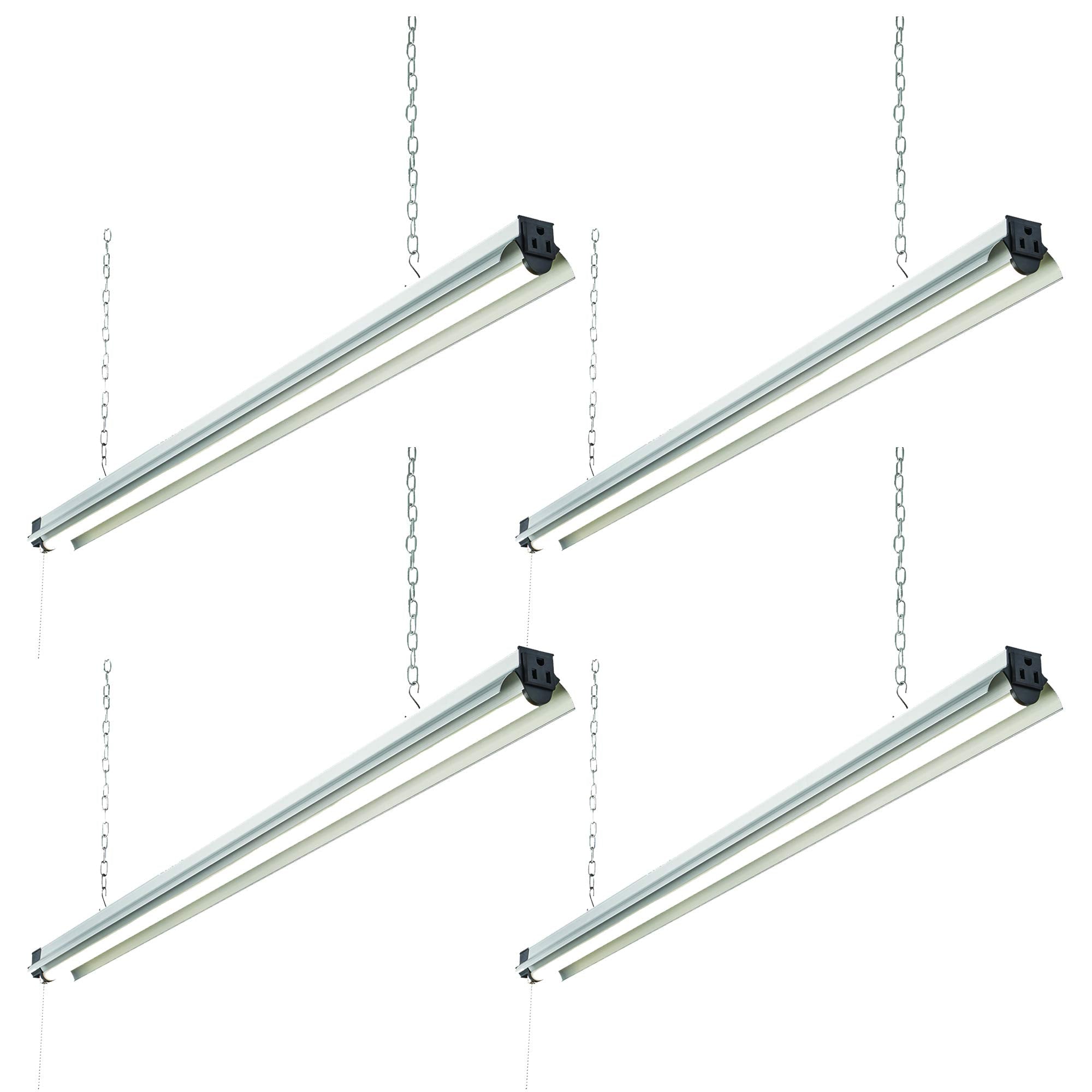 Newhouse Lighting 4FT LED Shop Light 55W 5000 Lumens 4000K Silver 4-Pack NH-SHOP-M4FT-4