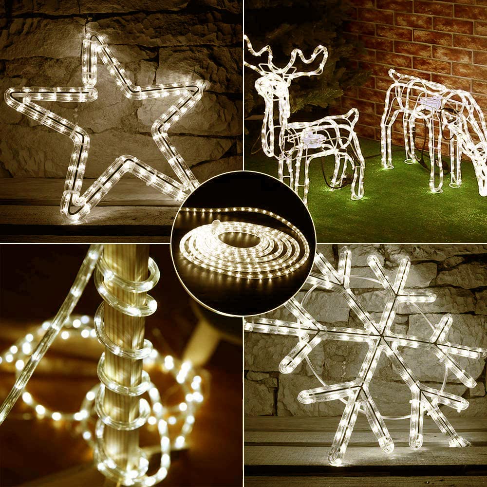 XUNATA LED Rope Light Kit, 6.6ft Waterproof, PVC, Warm White, 30 LEDs, Model 2ec979a0-98b4-488e-812c