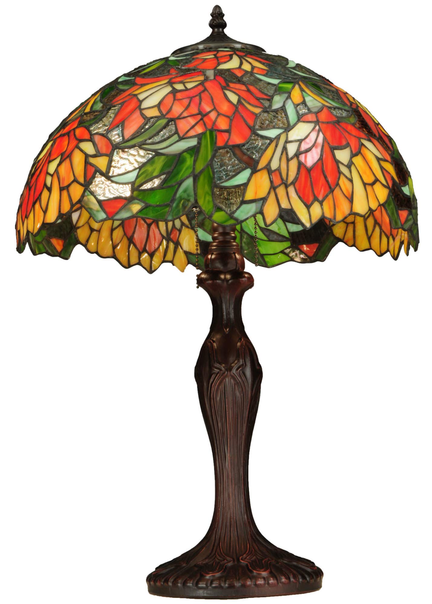 Meyda Tiffany 23-Inch Lamella Table Lamp, Glass/Metal, Bronze/Dark, Model 134534