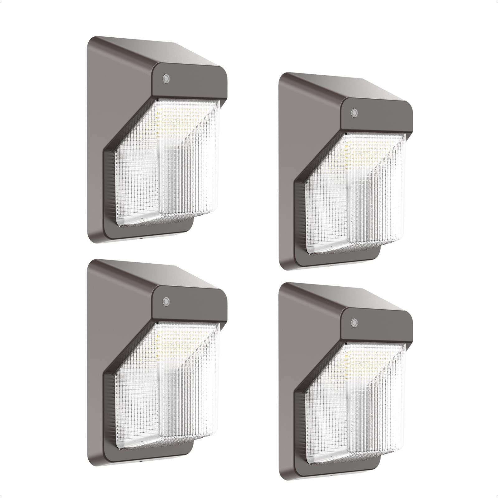 TIERONE LED Wall Pack Light 28W 3000LM Dusk-to-Dawn Outdoor Security Lighting Bronze - 4 Pack UL Listed