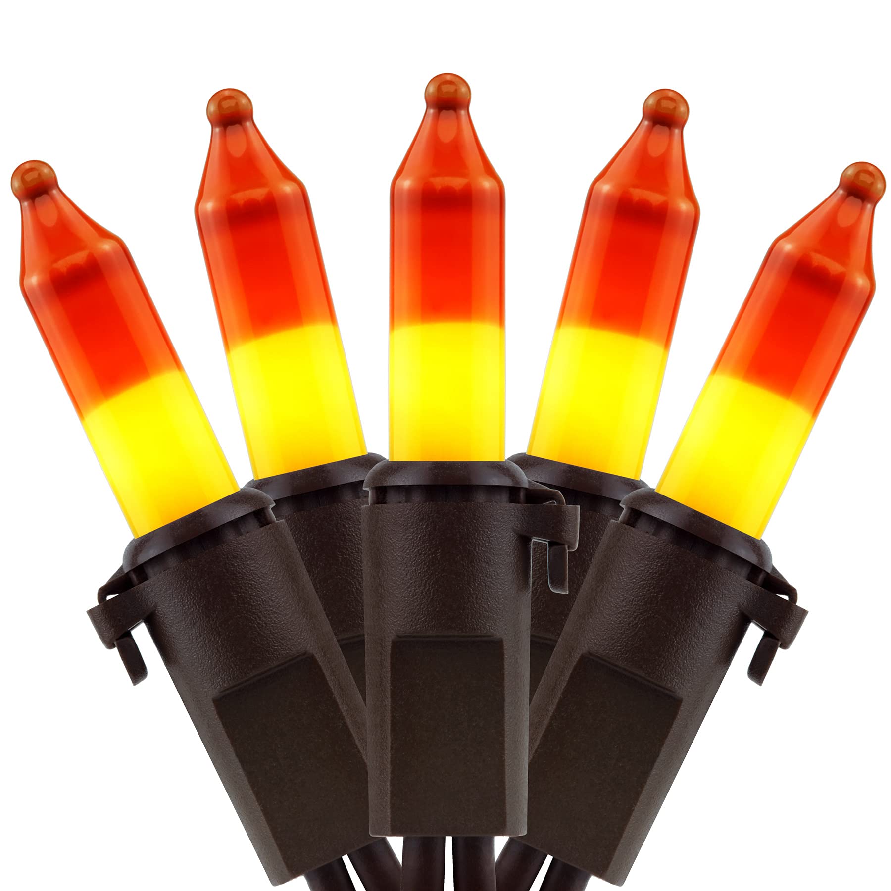 YULETIME Blue Christmas Lights with Brown Wire, 66 Feet 200 Count UL Certified String Light, Pack of 2 Sets 33 Ft 100 Count Incandescent Mini Light Set (Blue - Brown Wire)