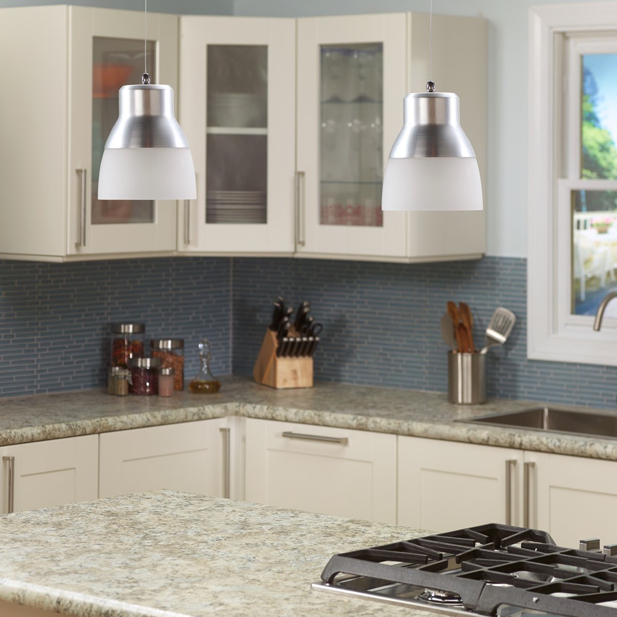 Its Exciting Lighting Glass Pendant Light - Silver Chrome, Original Nickel, Model IEL-5778