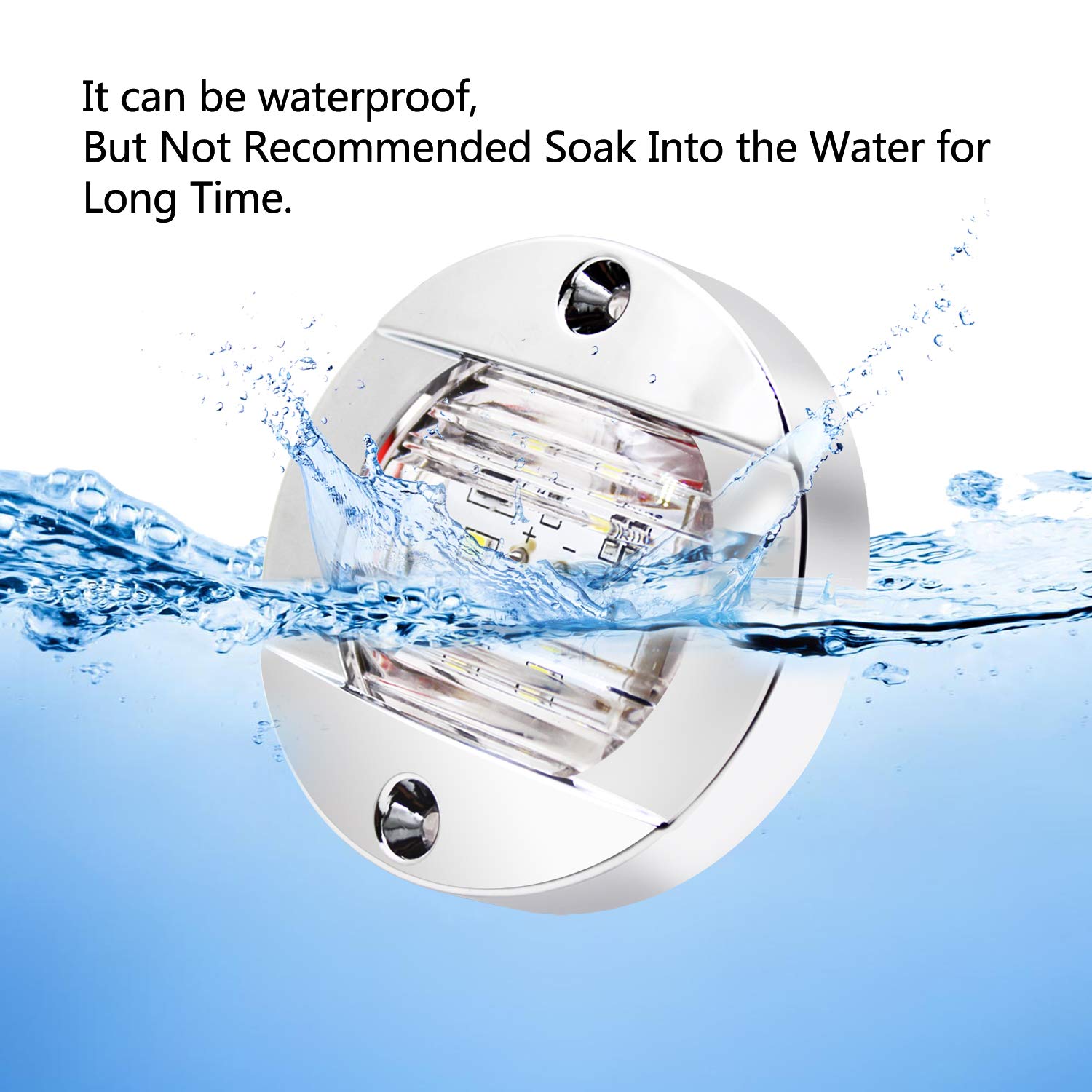 KEING 6 Pcs Marine Boat LED Cabin Deck Lights, 12V Blue, for Kayak, Yacht, Dinghy, and Pontoons