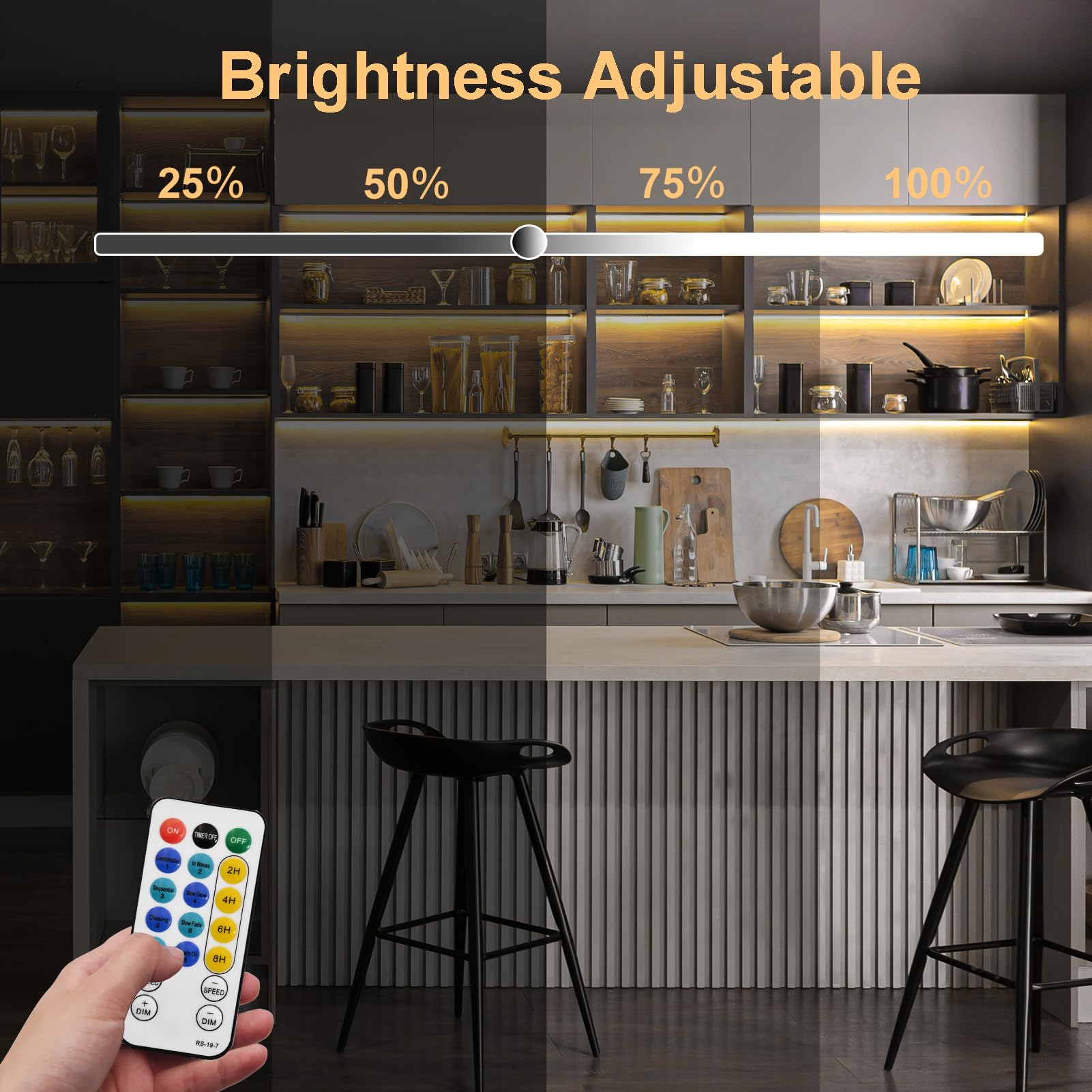 Echosari 2 Pcs Strip Lights Battery Operated, 16.4Ft 150 Led Strip Lights Self-Adhesive With Remote Timer, Flexible Cuttable Lig