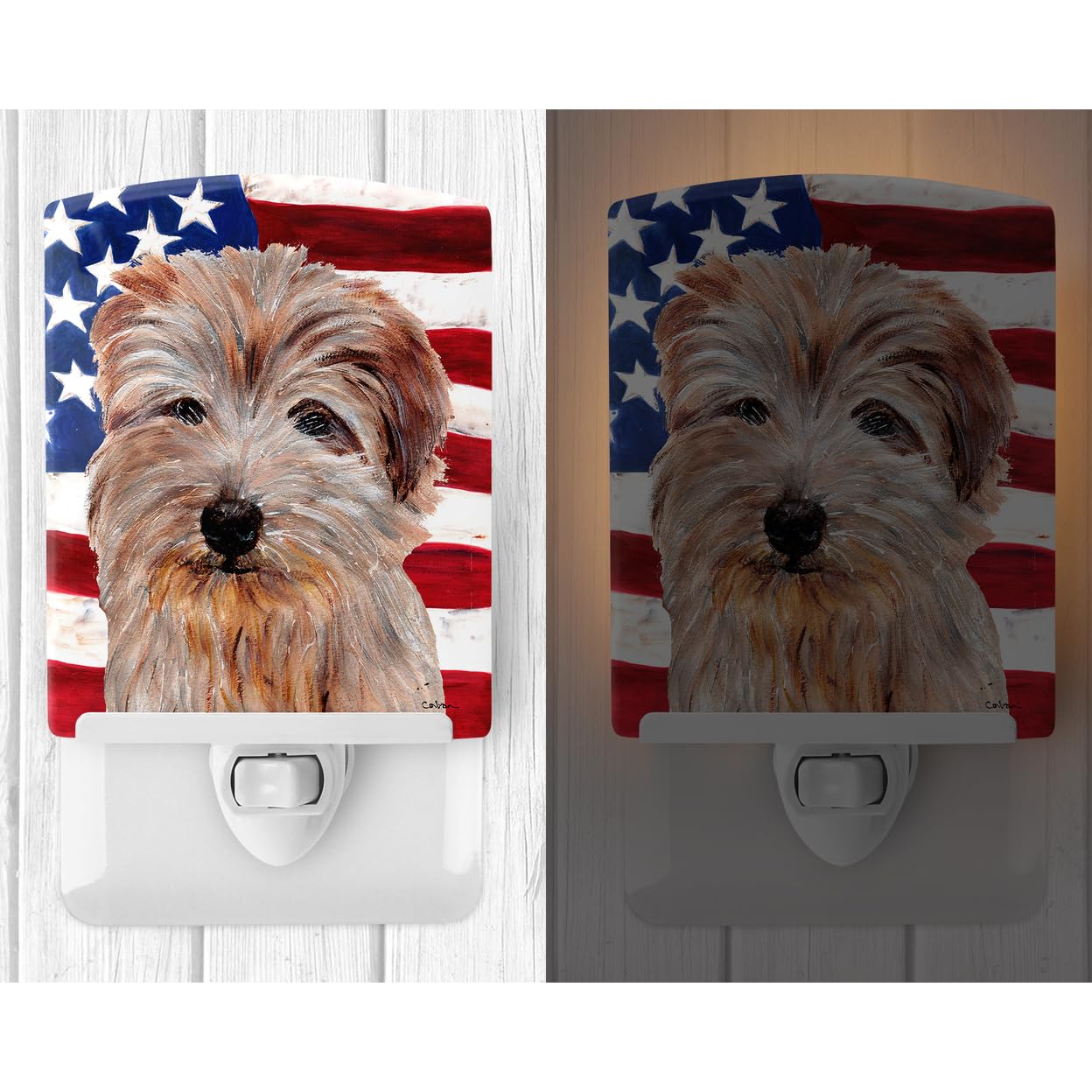 Carolines Treasures Norfolk Terrier Ceramic Night Light, UL-Certified, 6x4x3in, Multicolor, Model SC9640CNL