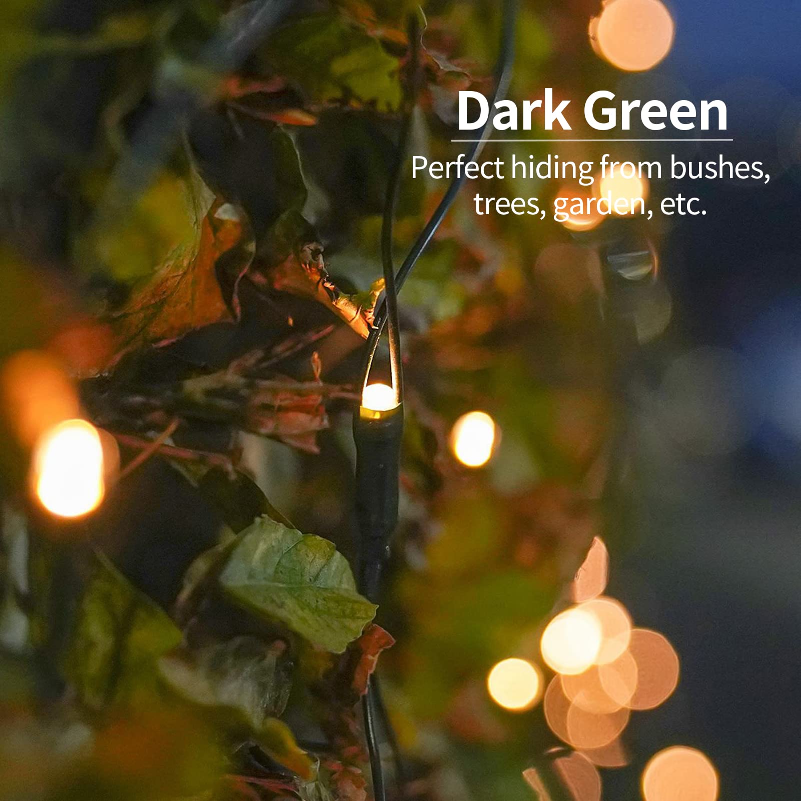 echosari Solar Powered Net Lights, 200 LED, 9.8Ft x 6.6Ft, Dark Green Wire, 8 Modes, Warm White